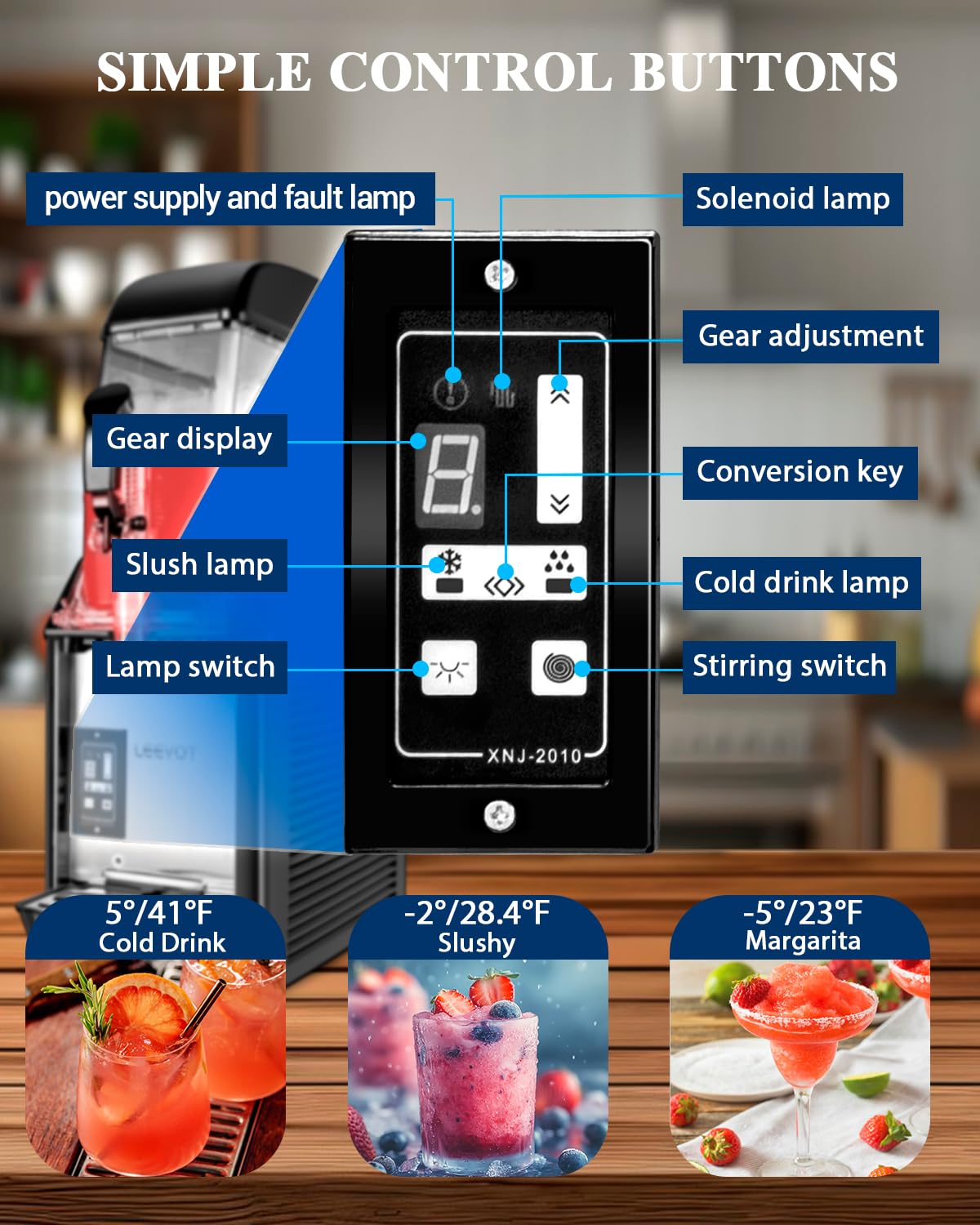 12Lx 3 Tanks Slushy Machine Commercial, Triple Tank Industrial Slushie & Margarita Machine, Large Frozen Drinks Machine to Make Frozen Cocktail, Slush and More for Bar, Restaurant, Party, Event