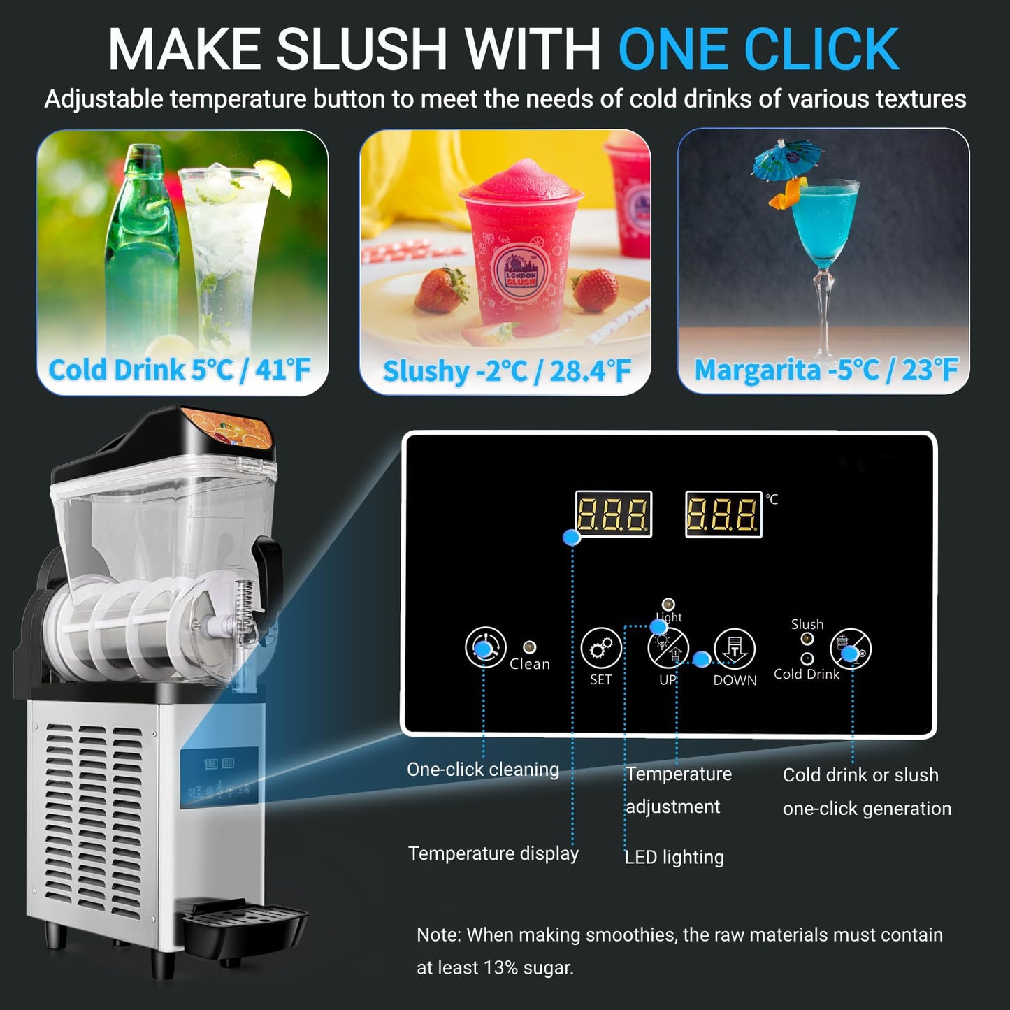 12Lx 3 Tanks Slushy Machine Commercial, Triple Tank Industrial Slushie & Margarita Machine, Large Frozen Drinks Machine to Make Frozen Cocktail, Slush and More for Bar, Restaurant, Party, Event