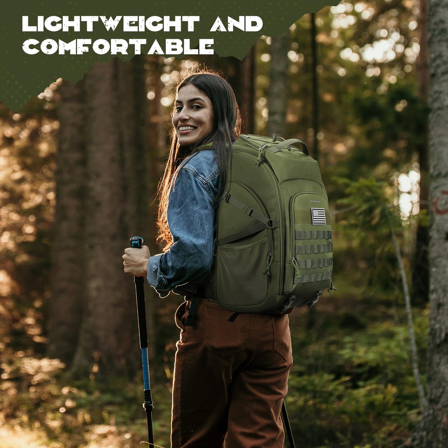 Maelstrom Tactical Backpack for Men, Water Resistant 40L Military Backpack, for Hiking, Camping, Gym with Molle System (Khaki)