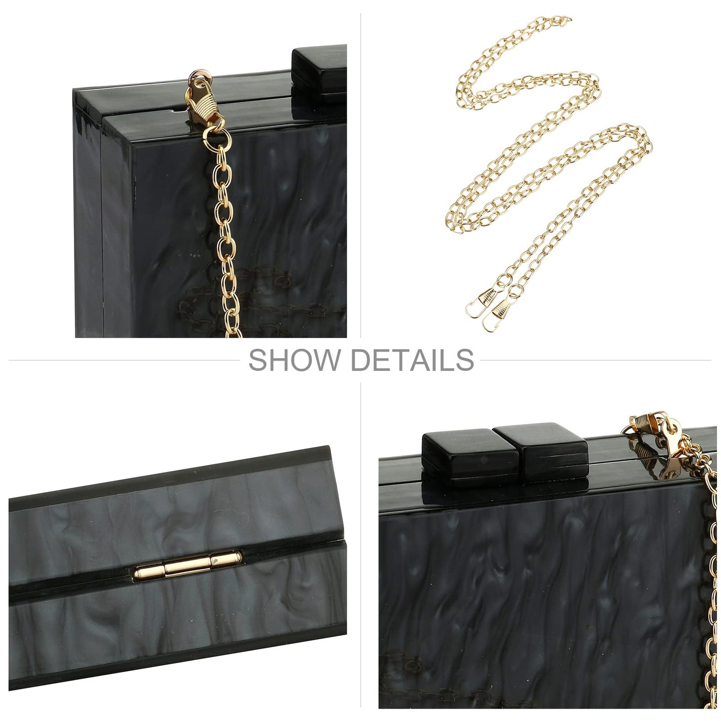 Gets Acrylic Clutch Purses for Women with Marbling Purses and Handbags Elegant Banquet Evening Crossbody Bag