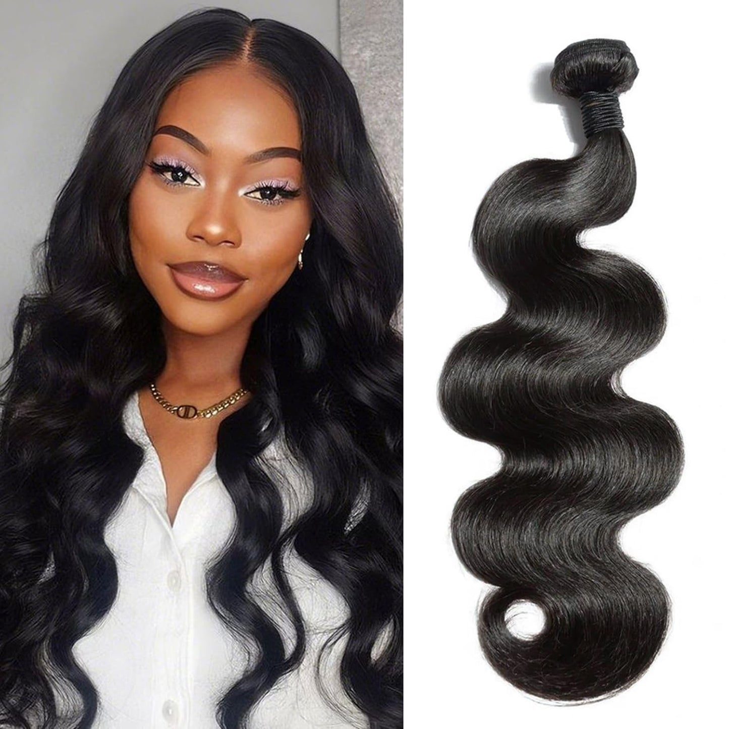 15A Body Wave Bundles Human Hair 16 18 20 Inch 100% Unprocessed Virgin Brazilian 3 Body Wave Bundles Human Hair 300g Human Hair Bundles Hair Extensions Natural Color(16 18 20 Inch)