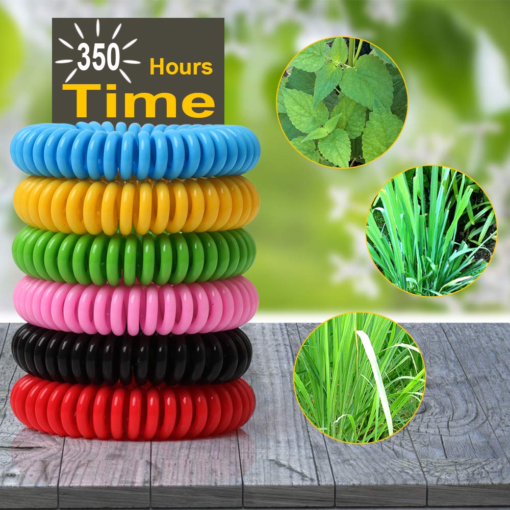 BuggyBands 60 Pack Mosquito Repellent Bracelets, Individually Wrapped Wristbands, DEET Free, Natural and Waterproof Bands, Camping Travel Essentials (60 Count (Pack of 1))