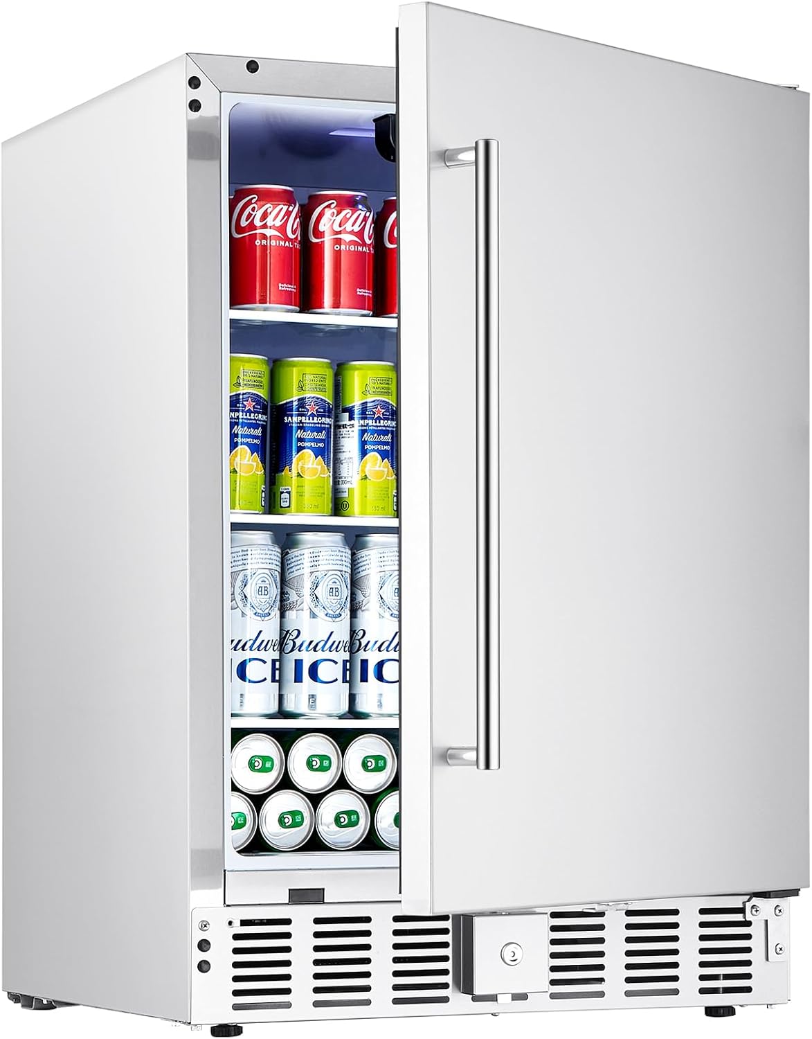 VEVOR Back Bar Cooler, 7.4 Cu. Ft Commercial Beverage Refrigerator, Under Counter Bar Fridge with 2 Sliding Doors, LED Lighting, Adjustable Shelves, Low-E Glass Display Cooler for Beer, Wine, Drink