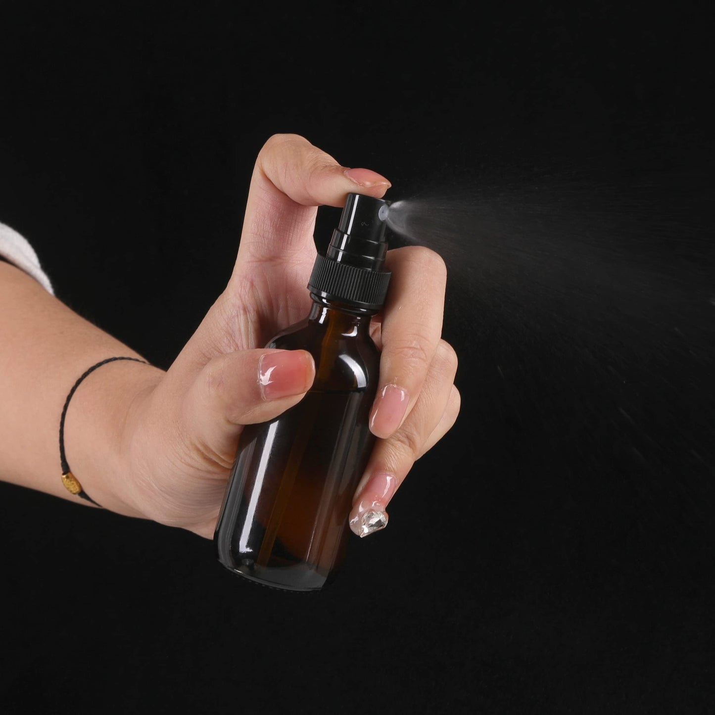 NOOEEISS Amber Glass Small Spray Bottle 2 oz 24 Packs,Fine Mist Sprayer Small Clear Bottles,Refillable Containers mini spray bottles for Cleaning Solutions and Skin Care (Amber 24pcs)