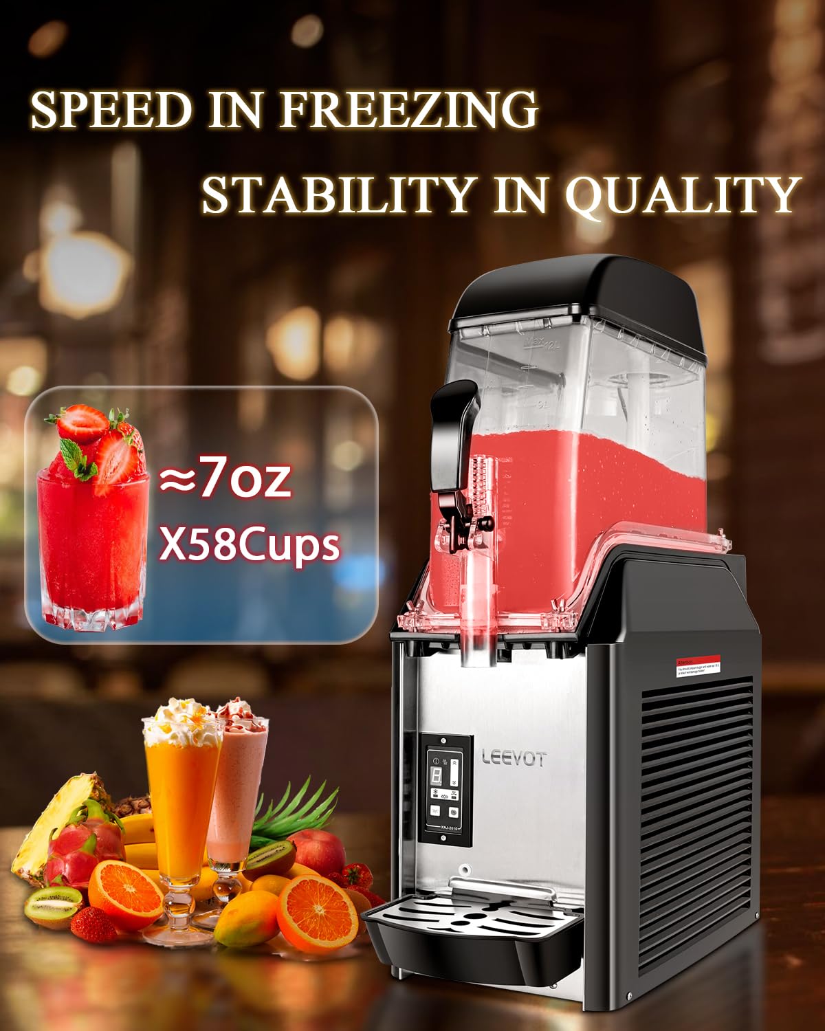 12Lx 3 Tanks Slushy Machine Commercial, Triple Tank Industrial Slushie & Margarita Machine, Large Frozen Drinks Machine to Make Frozen Cocktail, Slush and More for Bar, Restaurant, Party, Event