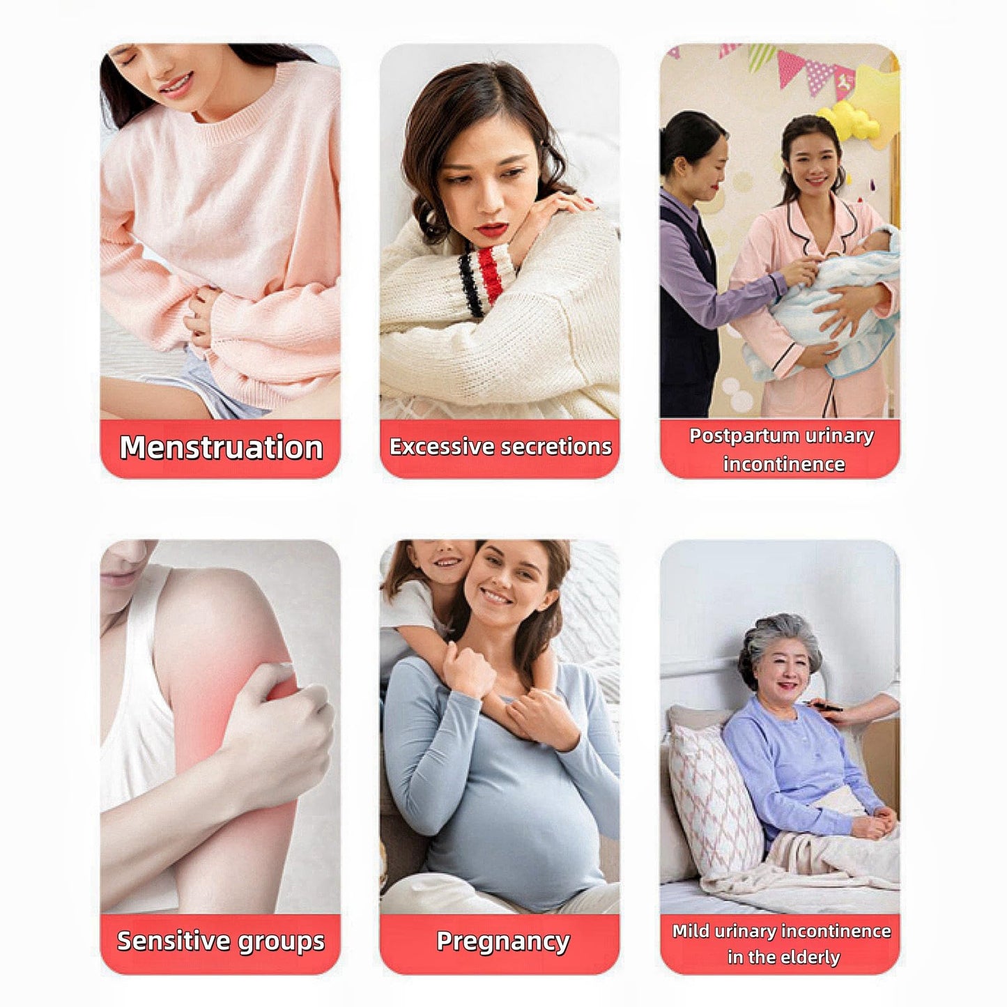 Washable Sanitary Napkins,Reusable Sanitary Pads,Heavy Incontinence Pads,Sanitary Napkin Set,7pcs/Set,Pack of 6+1 Storage Bag,Suitable for Heavy Menstrual Flow,Incontinence Patients