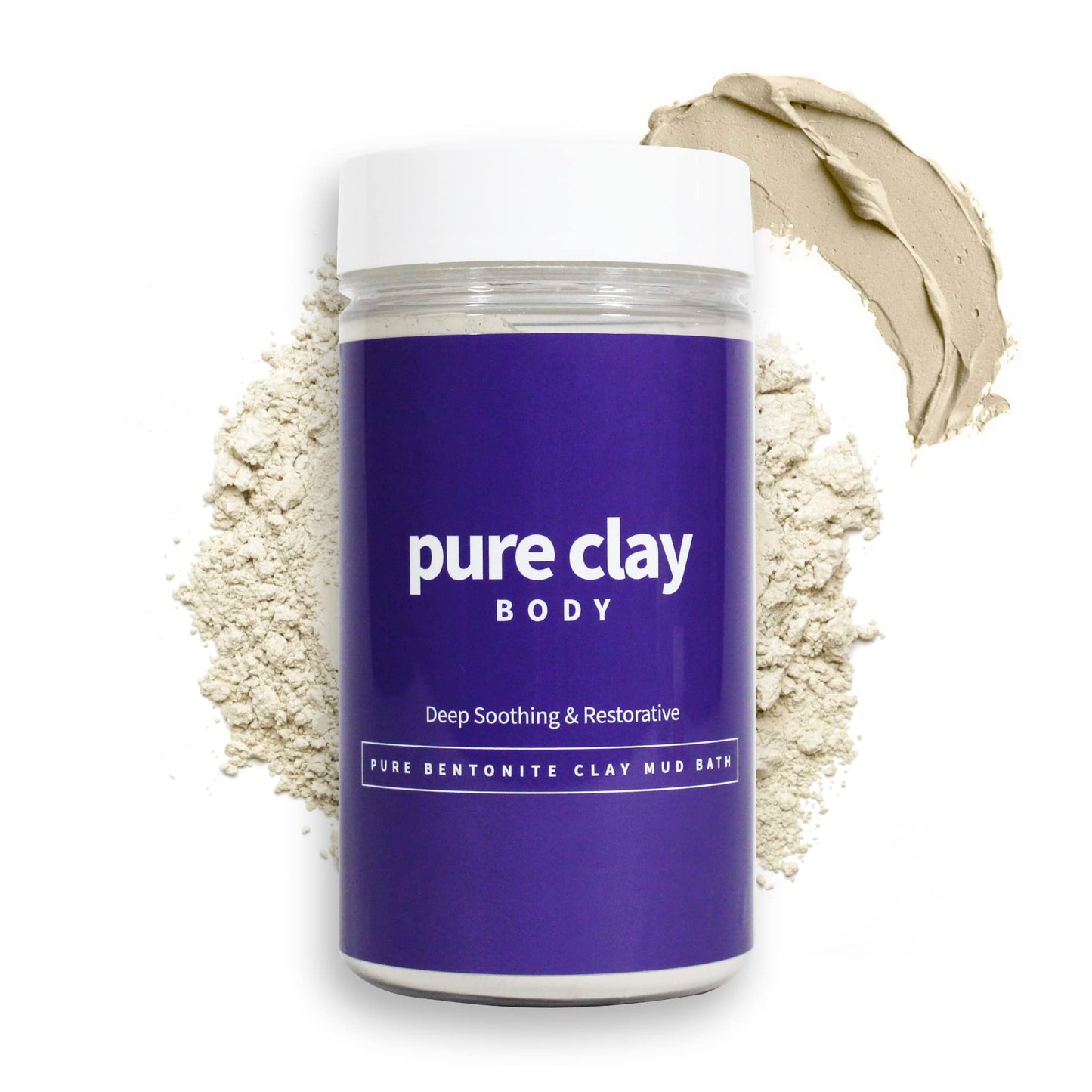 Pure Clay Detox | Therapeutic Grade Calcium Bentonite Clay Powder | GRAS-Affirmed | Indian Healing Face Mask | Deep Pore Cleansing | Body Wrap Hair Mask Bath | Ultra Fine | 16 oz | Acne Oily Skin Foot