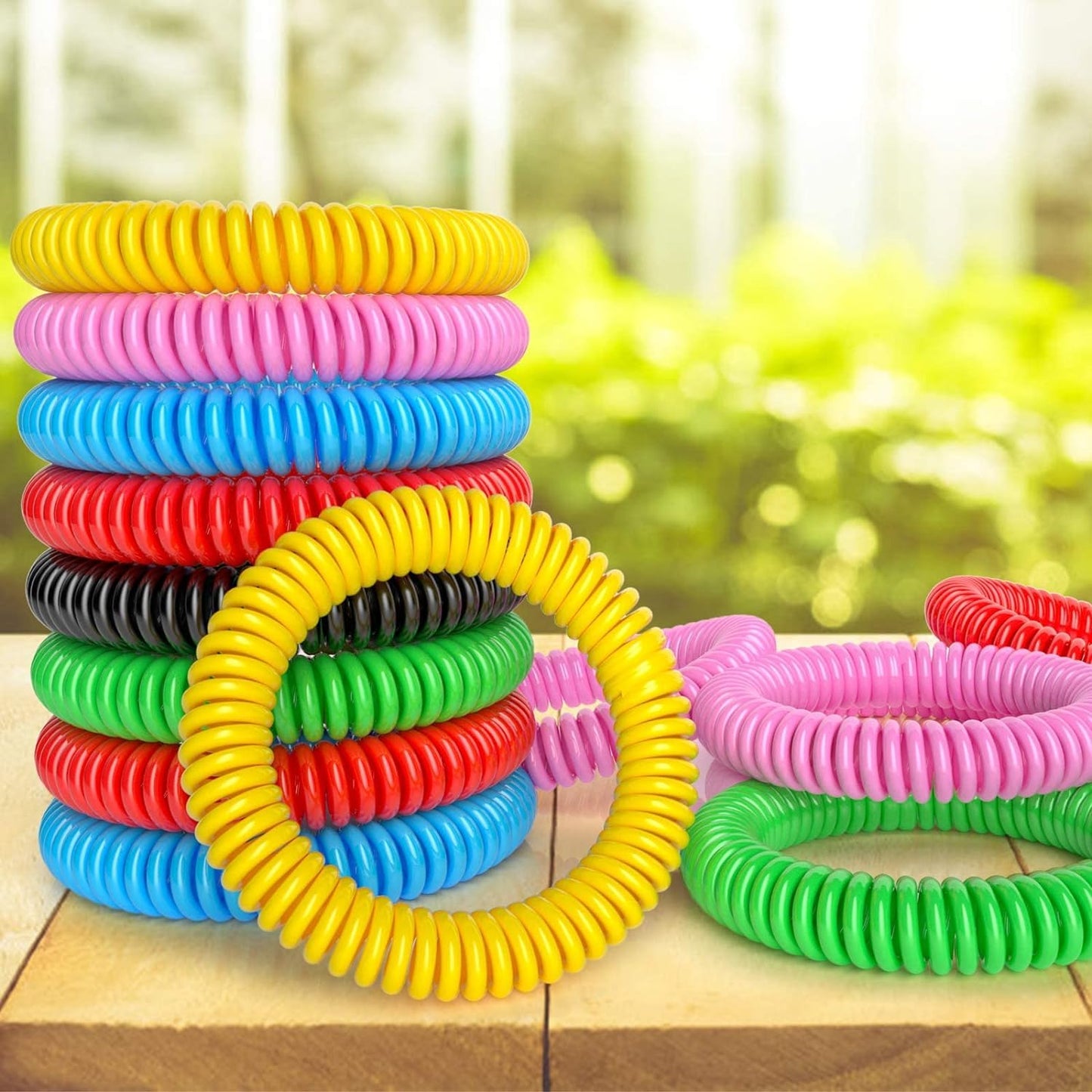 BuggyBands 60 Pack Mosquito Repellent Bracelets, Individually Wrapped Wristbands, DEET Free, Natural and Waterproof Bands, Camping Travel Essentials (60 Count (Pack of 1))