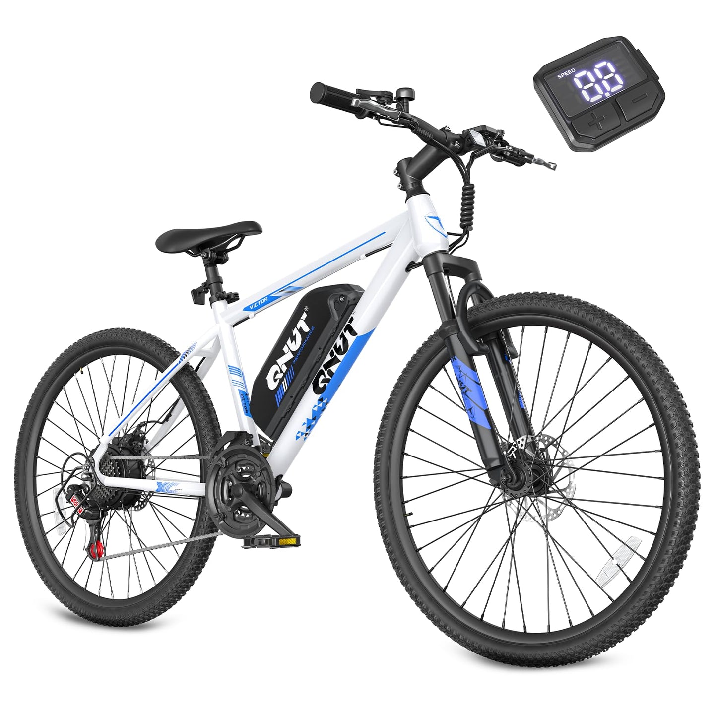 QNUT Electric Bike for Adults with Peak 1000W Motor 26" Victor Mountain Lightweight Ebike, 10.4Ah/7.8Ah Removable Battery Up to 40-60 Miles, 22MPH E Bike Commuter E-MTB for Teens, UL 2849 Certified