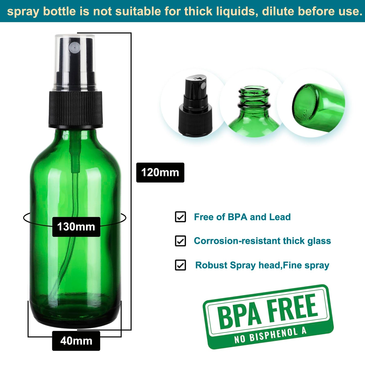 NOOEEISS Amber Glass Small Spray Bottle 2 oz 24 Packs,Fine Mist Sprayer Small Clear Bottles,Refillable Containers mini spray bottles for Cleaning Solutions and Skin Care (Amber 24pcs)