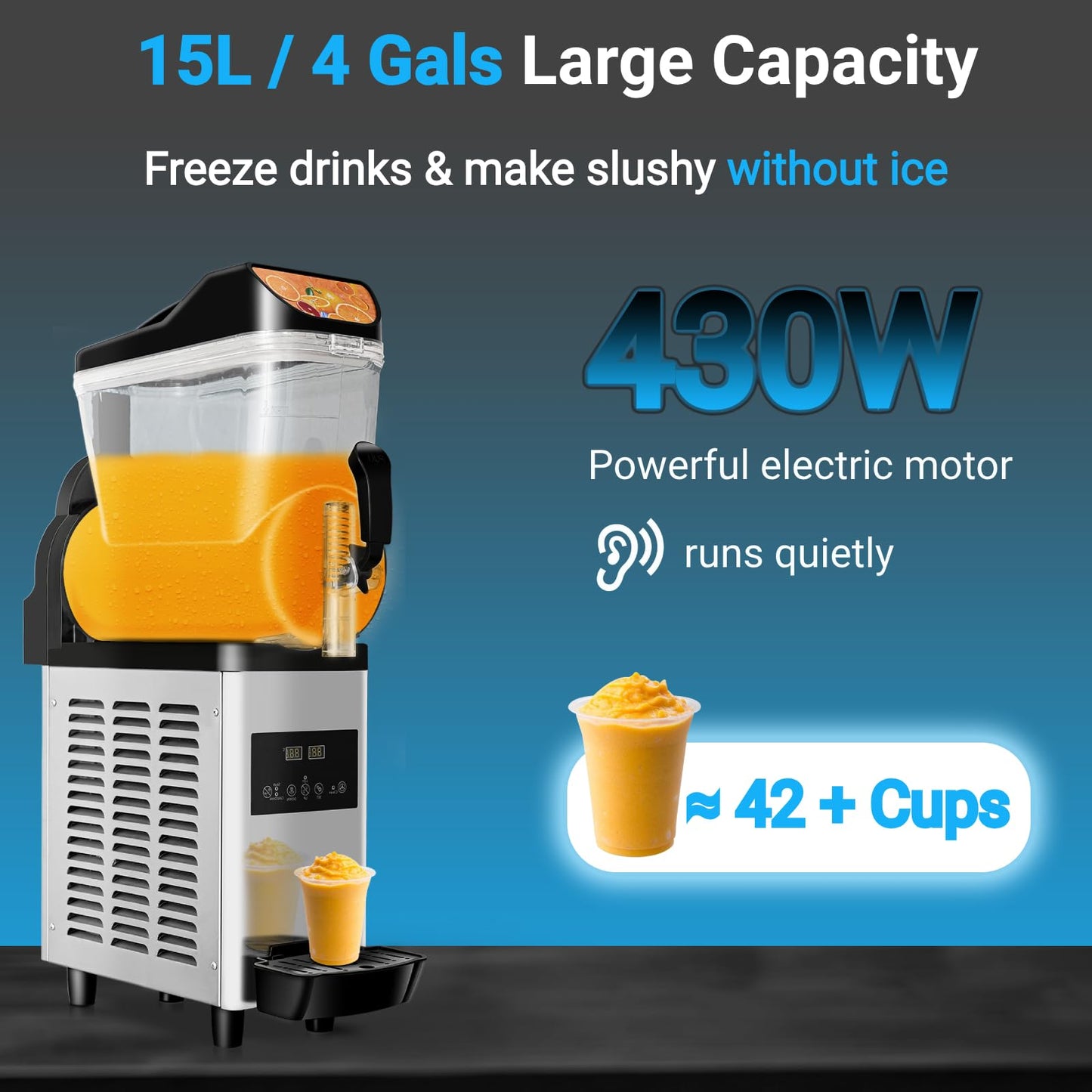 12Lx 3 Tanks Slushy Machine Commercial, Triple Tank Industrial Slushie & Margarita Machine, Large Frozen Drinks Machine to Make Frozen Cocktail, Slush and More for Bar, Restaurant, Party, Event
