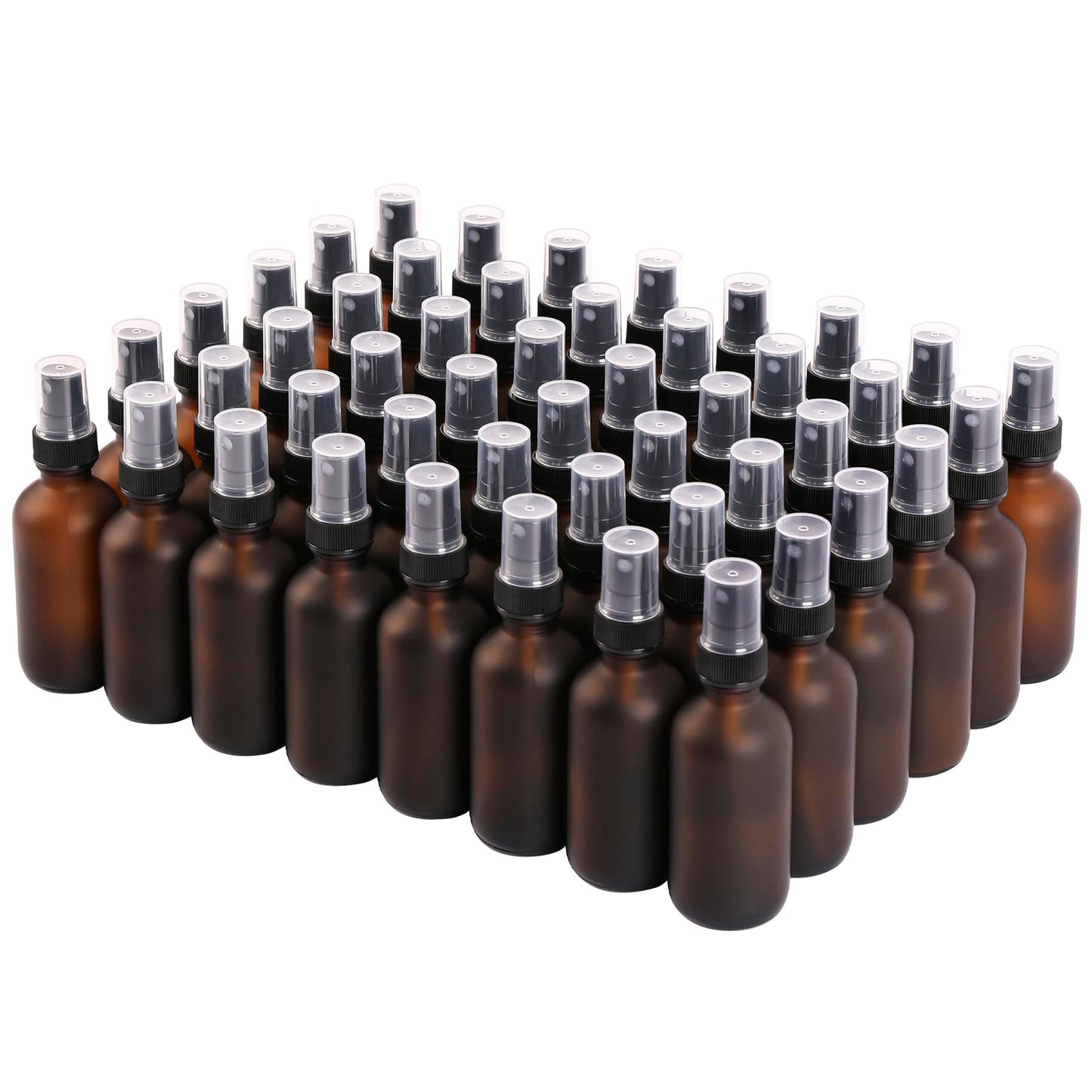 NOOEEISS Amber Glass Small Spray Bottle 2 oz 24 Packs,Fine Mist Sprayer Small Clear Bottles,Refillable Containers mini spray bottles for Cleaning Solutions and Skin Care (Amber 24pcs)