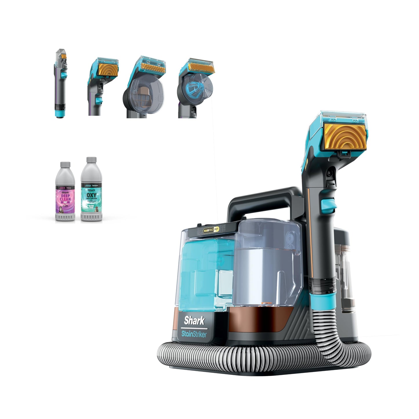 Shark StainStriker Portable Carpet Upholstery & Area Rug Cleaner, Stain & Odor Remover, Perfect for Car Interiors, Nordic Blue, PX202BRN
