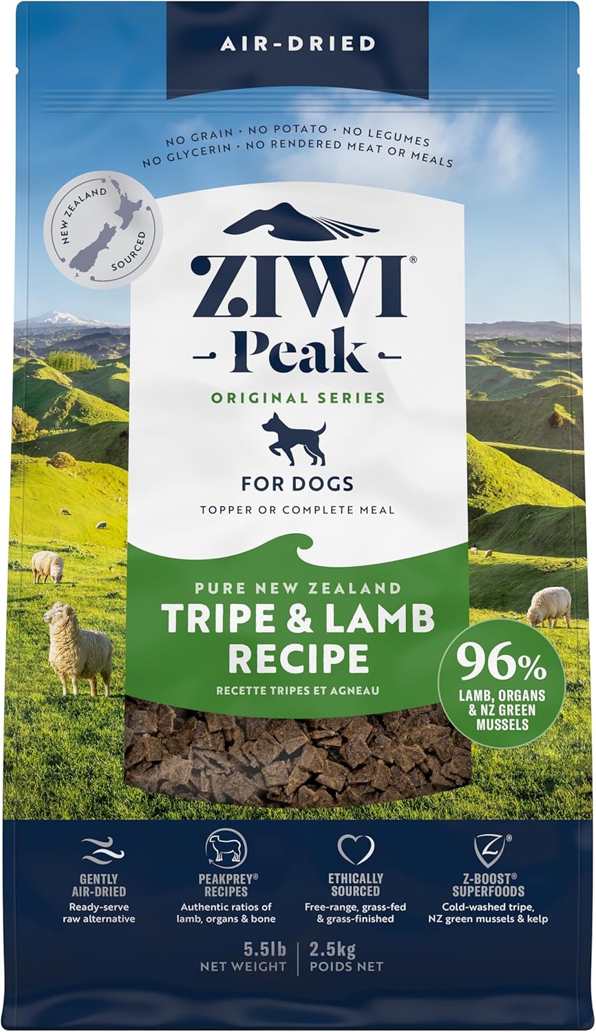 ZIWI Peak Air-Dried Dog Food Bundle - All Natural, High Protein, Grain Free & Limited Ingredient with Superfoods (Beef, Lamb & Chicken, 16oz Each)