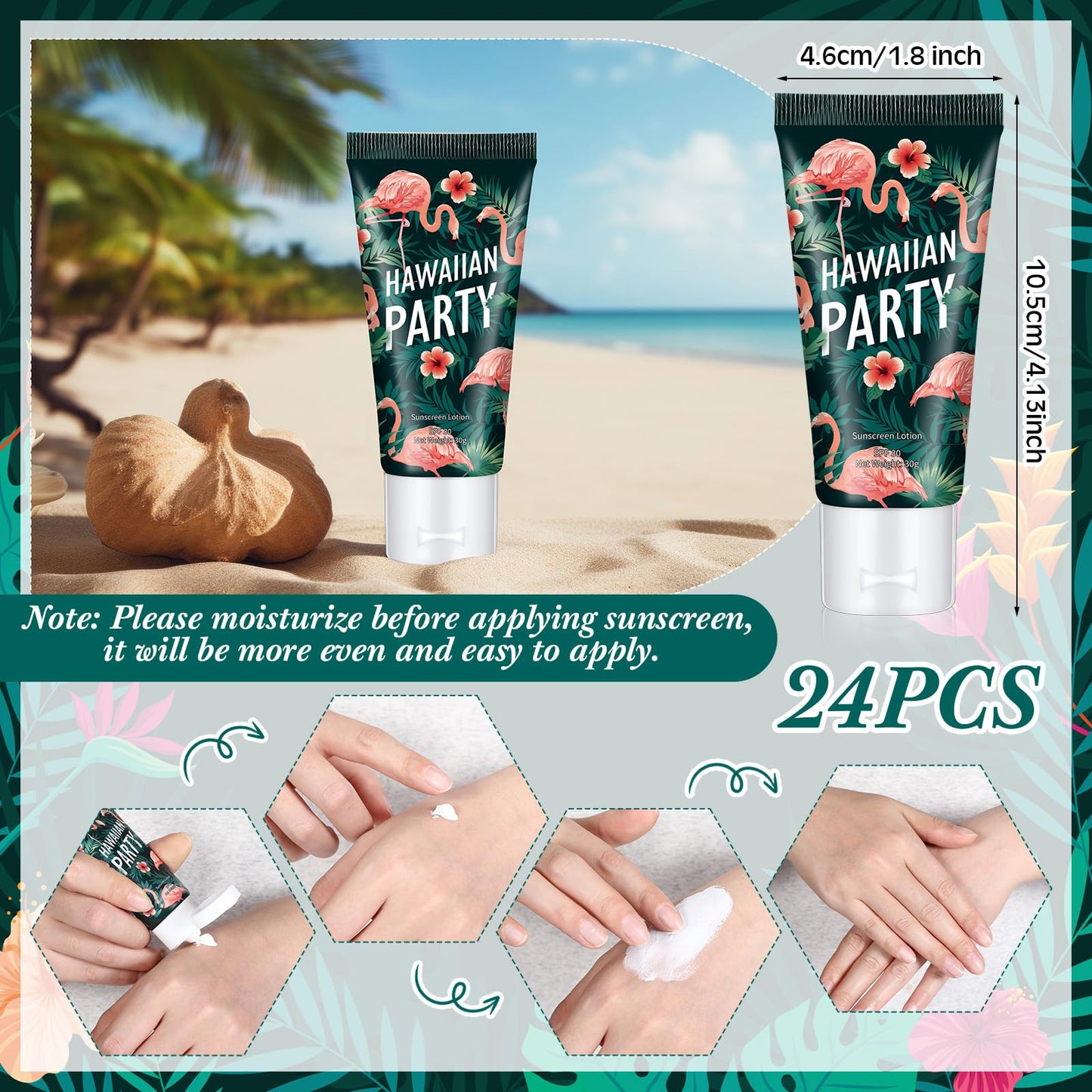 48 Pcs Mini Sunscreen Bulk for Summer Party Wedding SPF 30 Water Resistant Sunscreen Lotion Bulk 1oz Travel Size for Thank You Gifts Wedding Party Supplies (Eucalyptus)