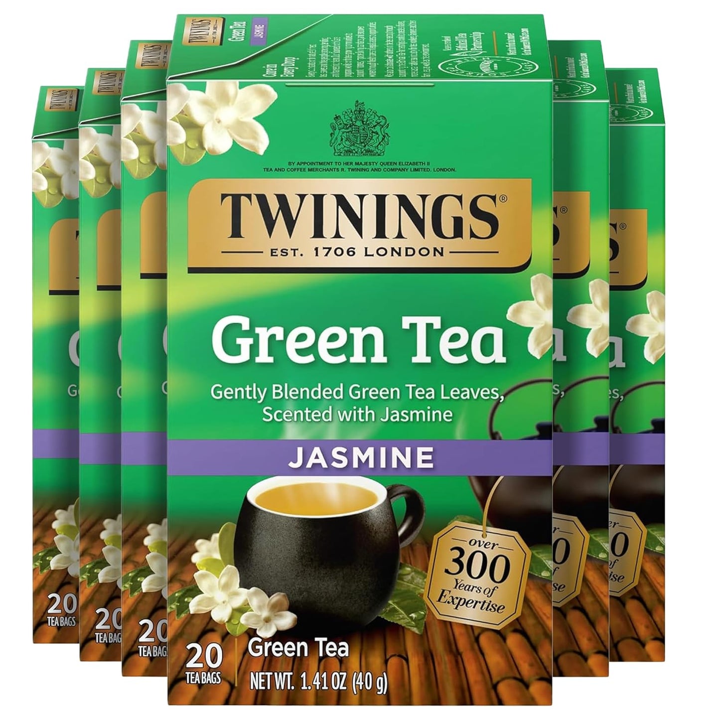 Twinings Pure Green Tea Individually Wrapped Bags, 100 Count (Pack of 1), Smooth & Refreshing, Caffeinated, Enjoy Hot or Iced, 100 Teabags
