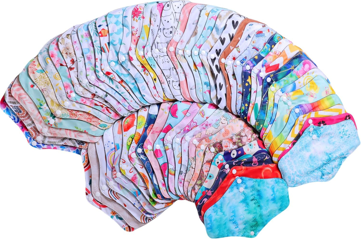 Large Random Prints Reusable Cloth Menstrual Pads Waterproof Sanitary Pads (5randompads)