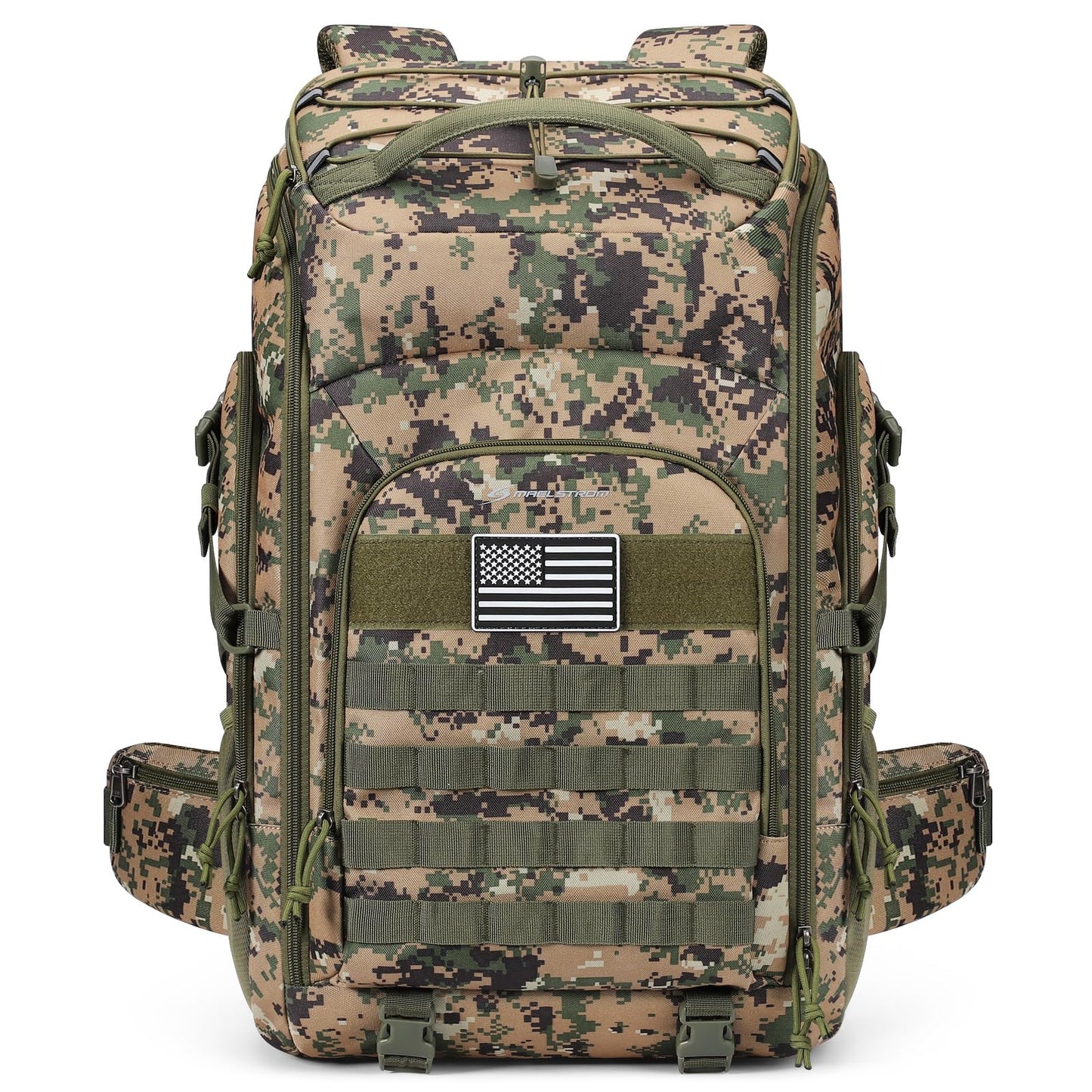 Maelstrom Tactical Backpack for Men, Water Resistant 40L Military Backpack, for Hiking, Camping, Gym with Molle System (Khaki)