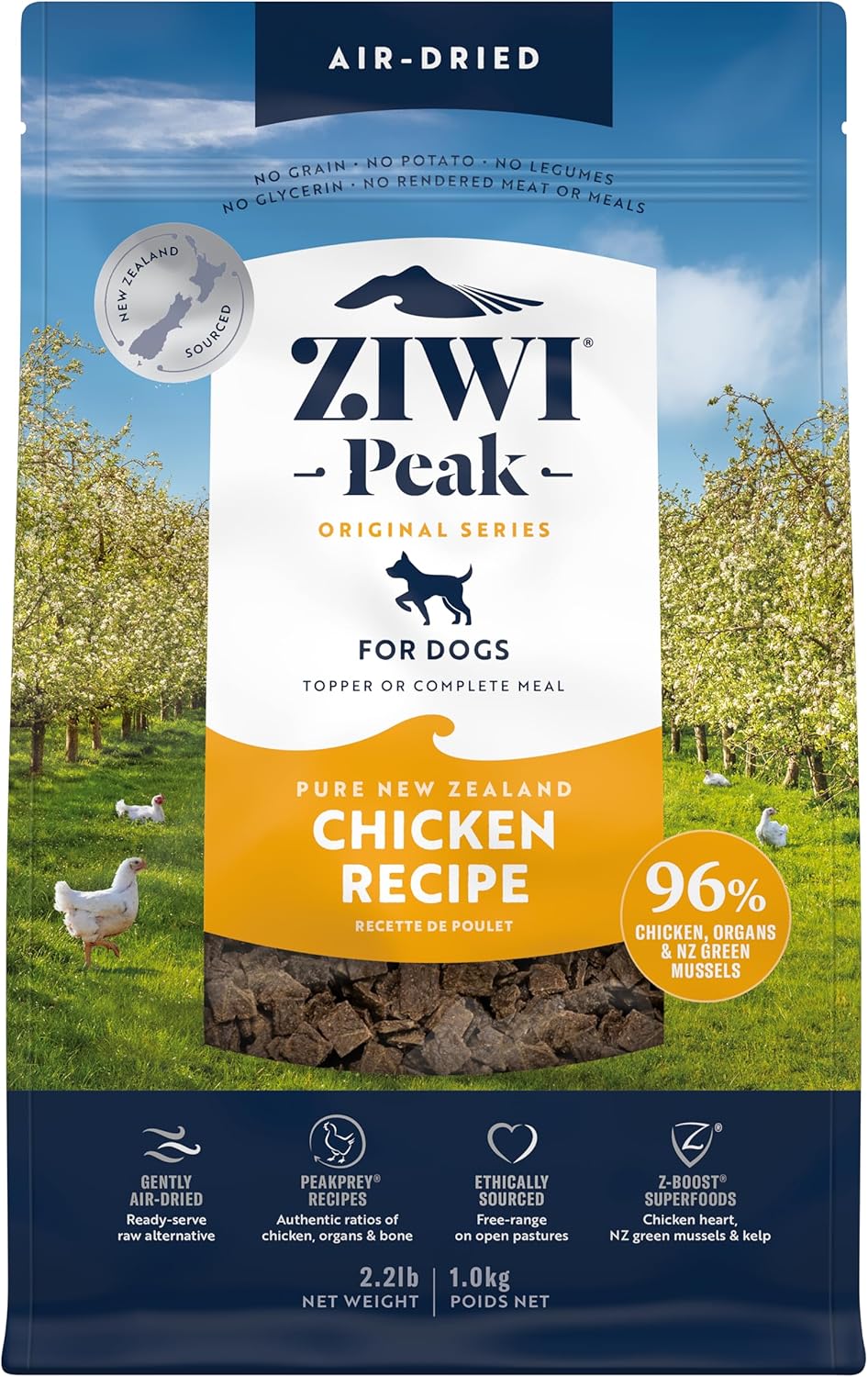 ZIWI Peak Air-Dried Dog Food Bundle - All Natural, High Protein, Grain Free & Limited Ingredient with Superfoods (Beef, Lamb & Chicken, 16oz Each)
