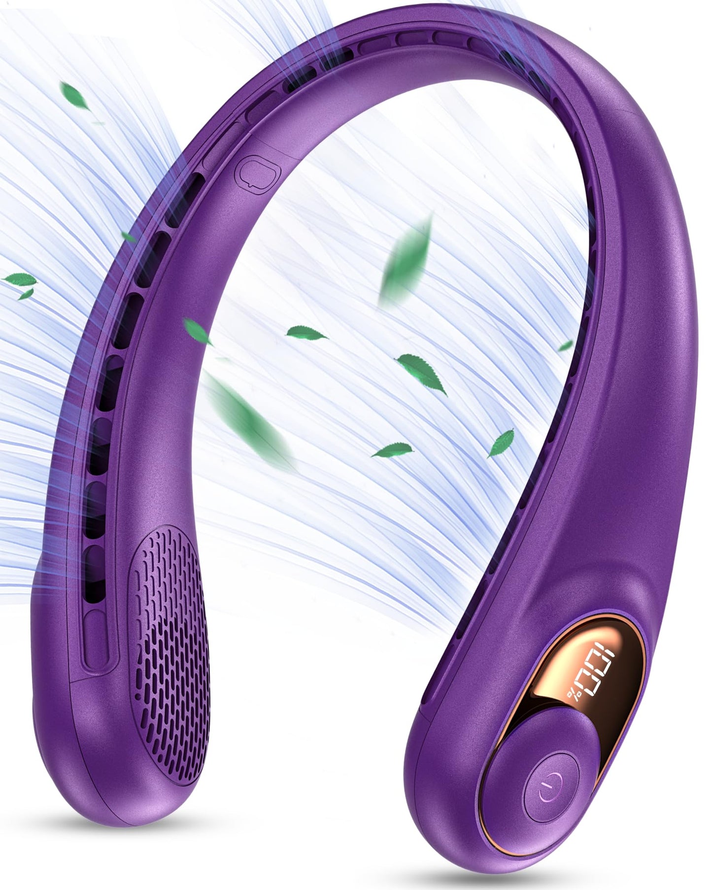 KIDEE Neck Fan, Bladeless Neck Fans Portable Rechargeable, Upgrade 360° Airflow, 3 Speeds, Headphone Design, 4000mAh Battery Operated Personal Wearable Fan Hands Free for Travel Indoor Outdoor