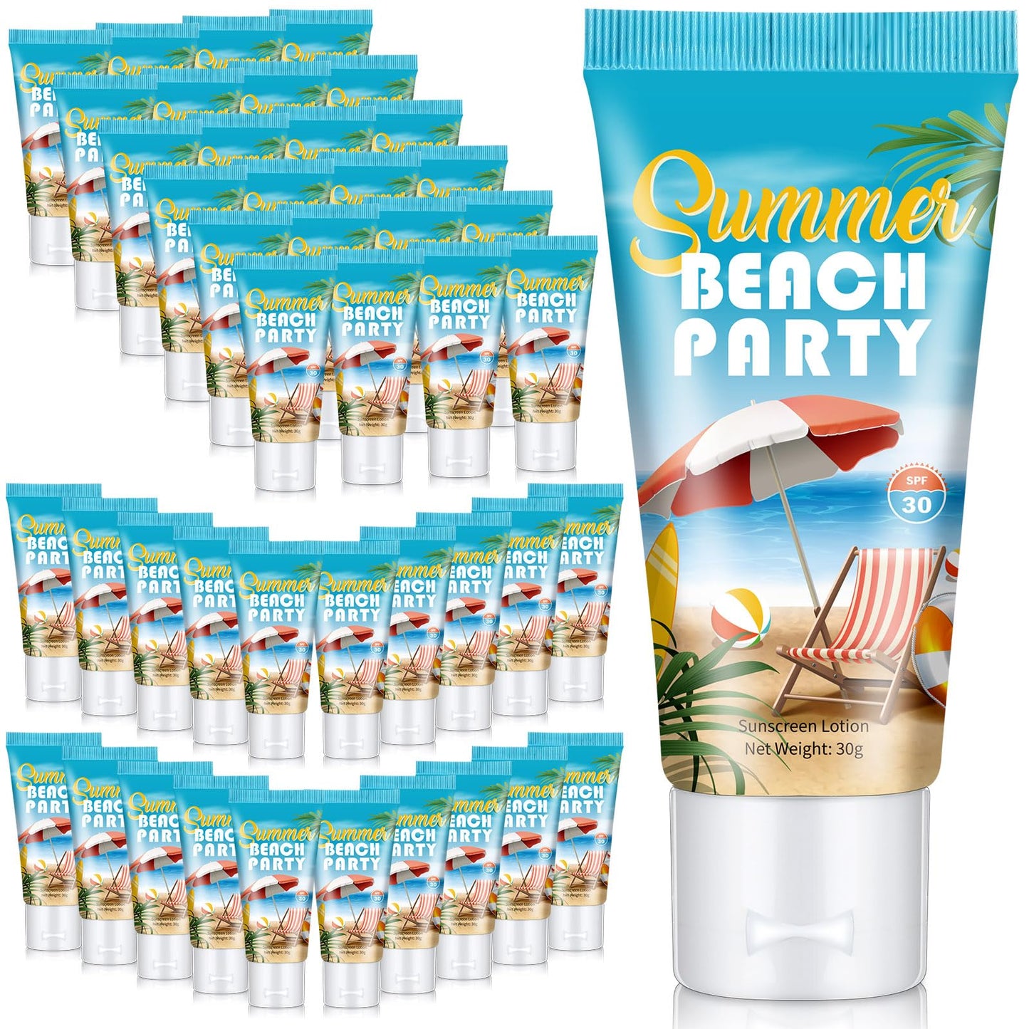 48 Pcs Mini Sunscreen Bulk for Summer Party Wedding SPF 30 Water Resistant Sunscreen Lotion Bulk 1oz Travel Size for Thank You Gifts Wedding Party Supplies (Eucalyptus)