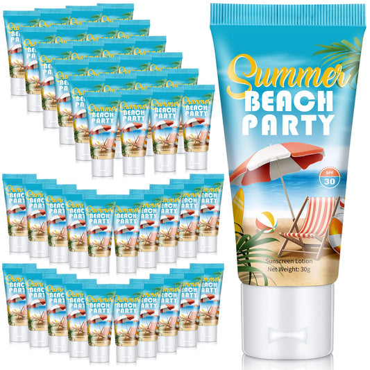 48 Pcs Mini Sunscreen Bulk for Summer Party Wedding SPF 30 Water Resistant Sunscreen Lotion Bulk 1oz Travel Size for Thank You Gifts Wedding Party Supplies (Eucalyptus)