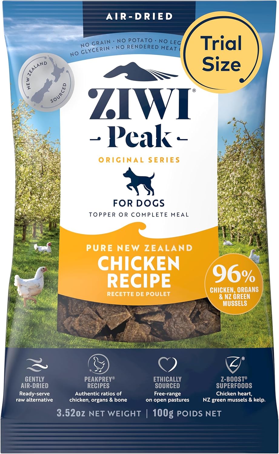 ZIWI Peak Air-Dried Dog Food Bundle - All Natural, High Protein, Grain Free & Limited Ingredient with Superfoods (Beef, Lamb & Chicken, 16oz Each)