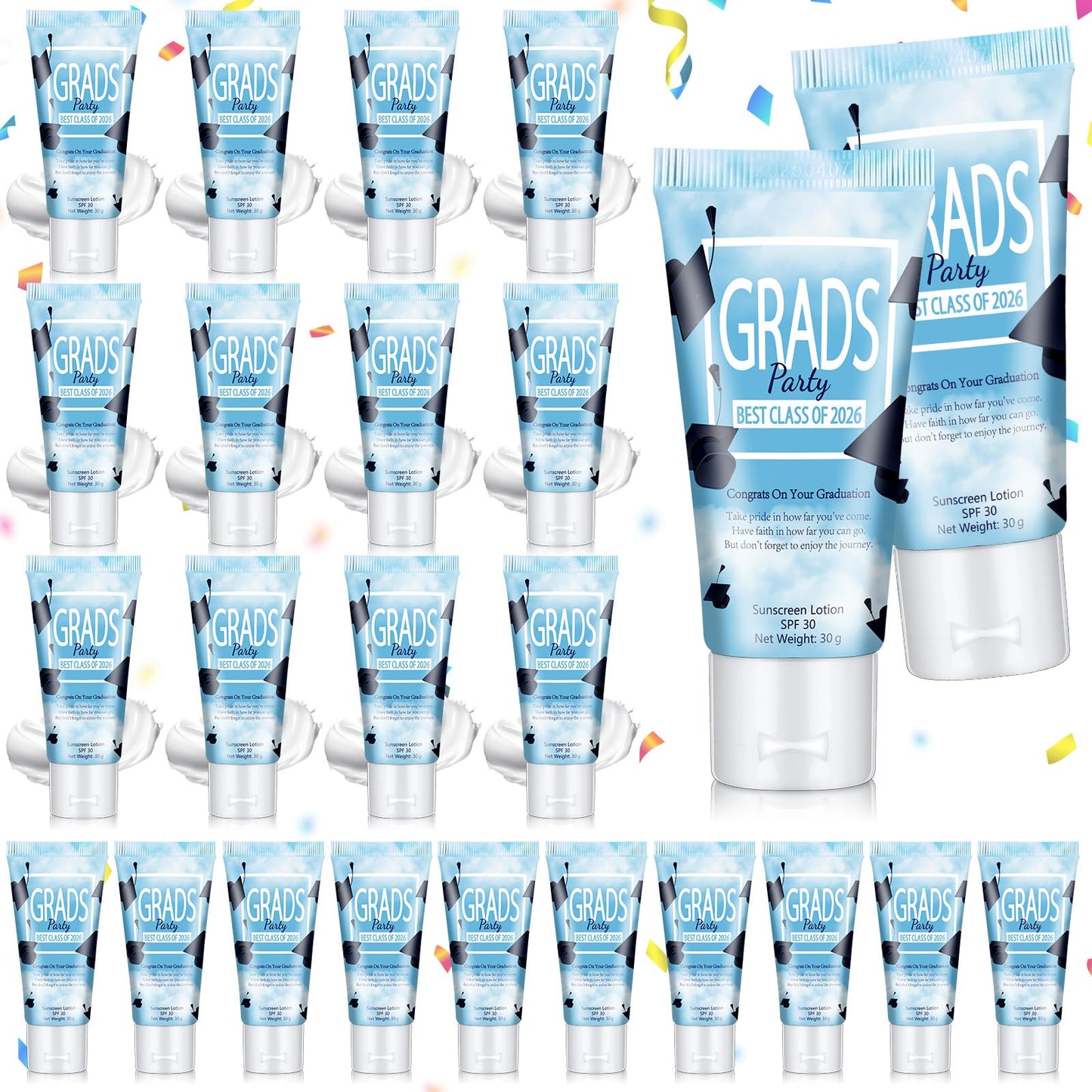 48 Pcs Mini Sunscreen Bulk for Summer Party Wedding SPF 30 Water Resistant Sunscreen Lotion Bulk 1oz Travel Size for Thank You Gifts Wedding Party Supplies (Eucalyptus)