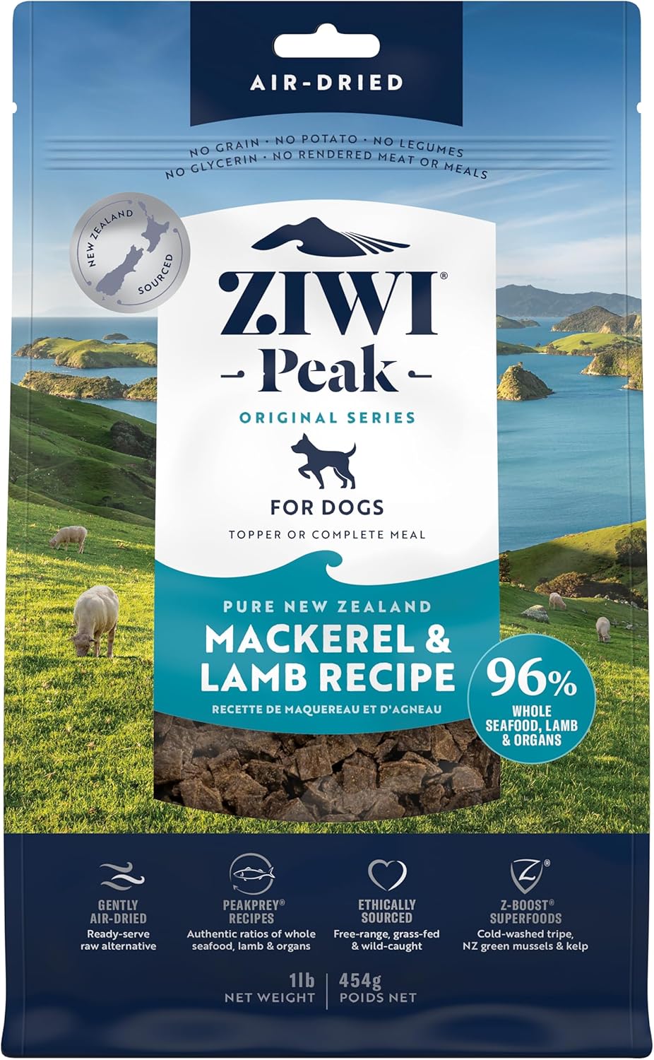 ZIWI Peak Air-Dried Dog Food Bundle - All Natural, High Protein, Grain Free & Limited Ingredient with Superfoods (Beef, Lamb & Chicken, 16oz Each)