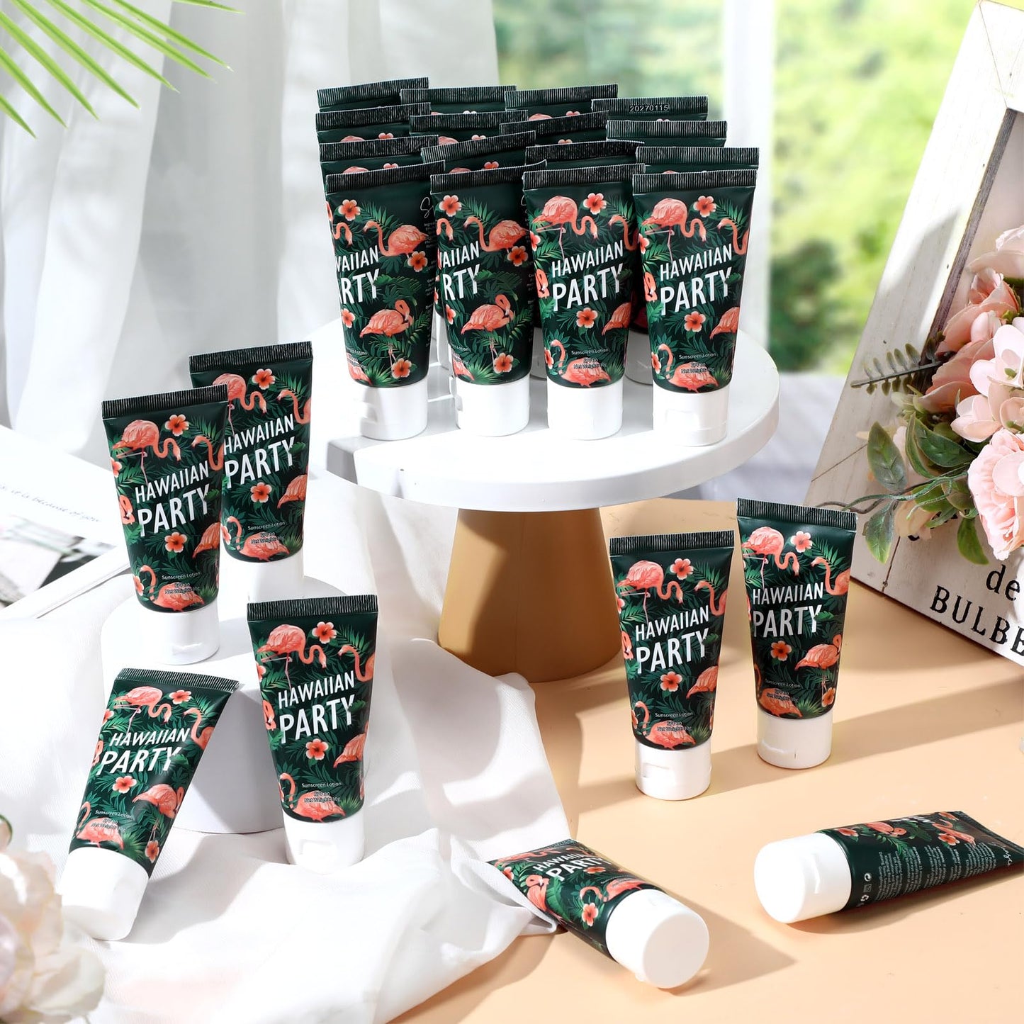48 Pcs Mini Sunscreen Bulk for Summer Party Wedding SPF 30 Water Resistant Sunscreen Lotion Bulk 1oz Travel Size for Thank You Gifts Wedding Party Supplies (Eucalyptus)