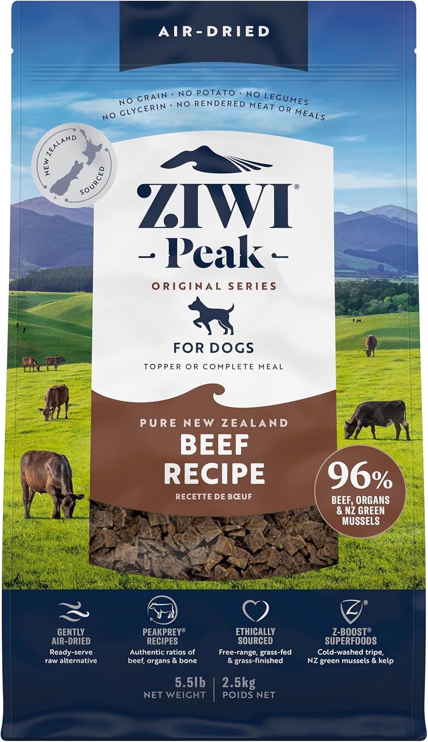 ZIWI Peak Air-Dried Dog Food Bundle - All Natural, High Protein, Grain Free & Limited Ingredient with Superfoods (Beef, Lamb & Chicken, 16oz Each)