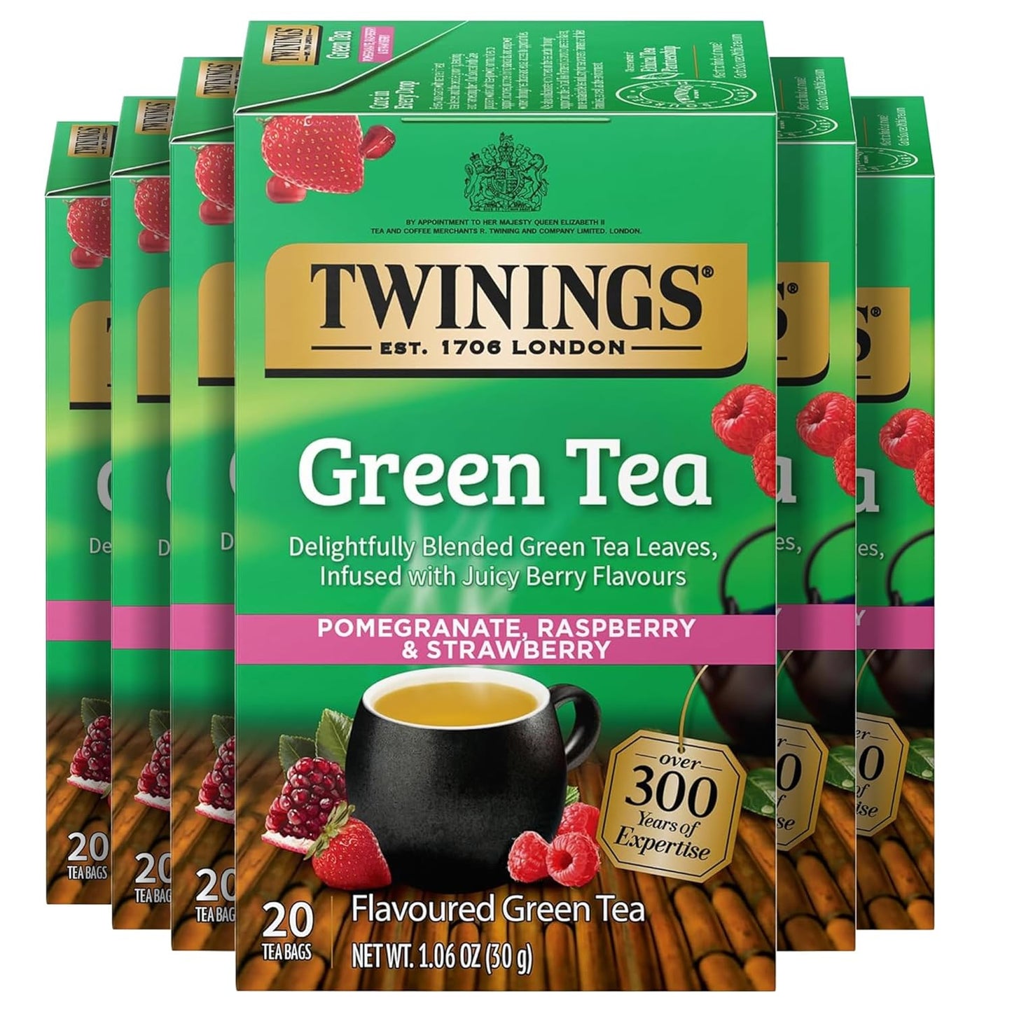 Twinings Pure Green Tea Individually Wrapped Bags, 100 Count (Pack of 1), Smooth & Refreshing, Caffeinated, Enjoy Hot or Iced, 100 Teabags