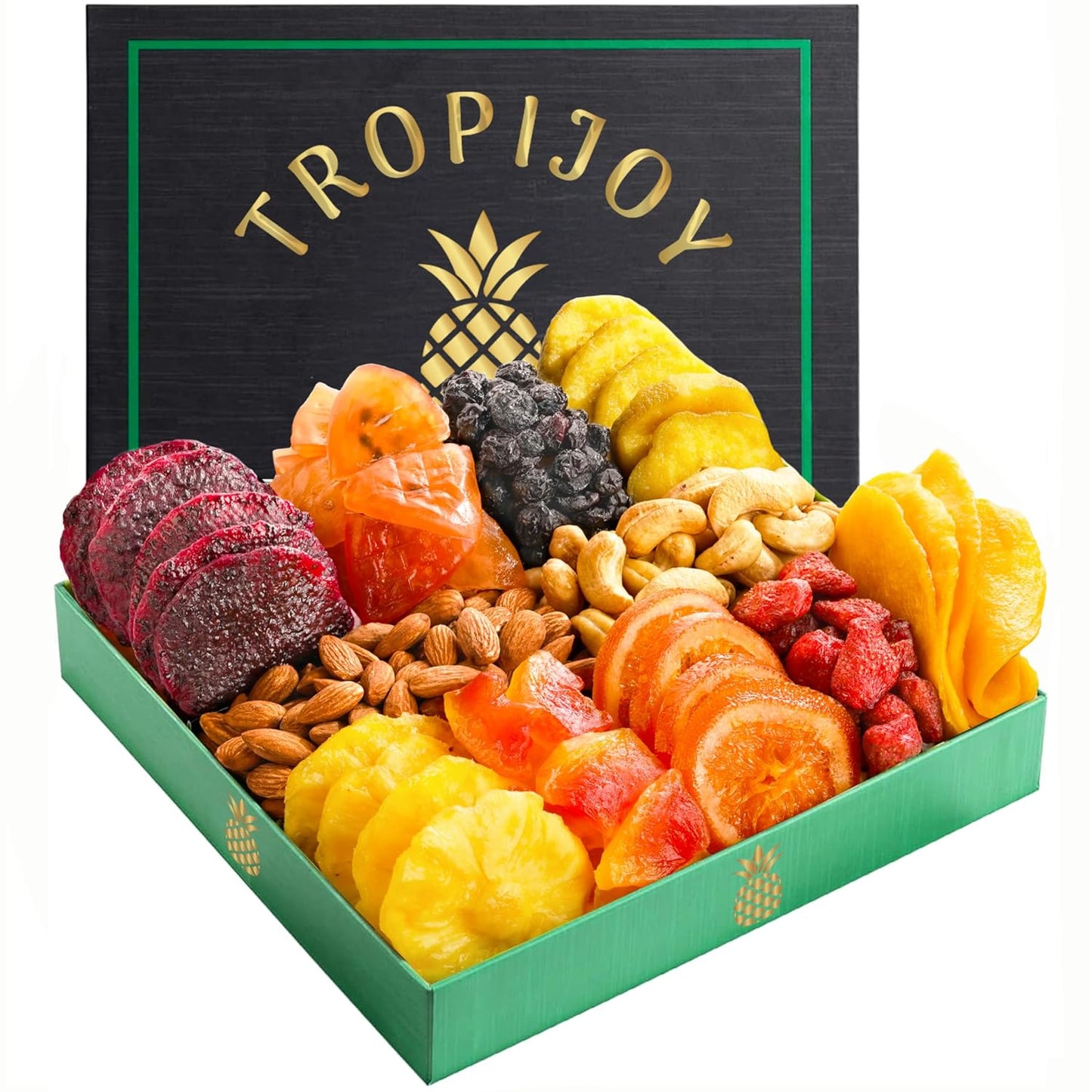 Dried Fruit Gift Basket – 11 Tropical Flavor Mothers Day Gifts for Mom | 20oz Soft Dried Fruit Basket Gift - Dried Fruit and Nuts Gift Basket Dry Fruits Gift Box - Healthy Food Gifts for Women Mom Dad