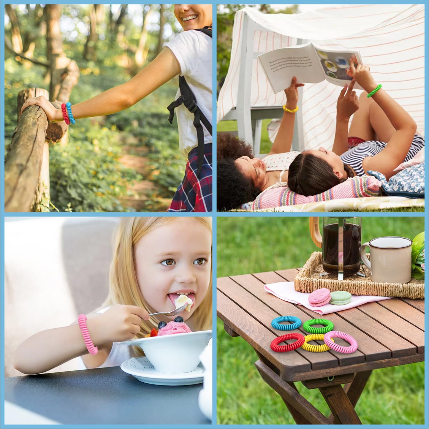 BuggyBands 60 Pack Mosquito Repellent Bracelets, Individually Wrapped Wristbands, DEET Free, Natural and Waterproof Bands, Camping Travel Essentials (60 Count (Pack of 1))