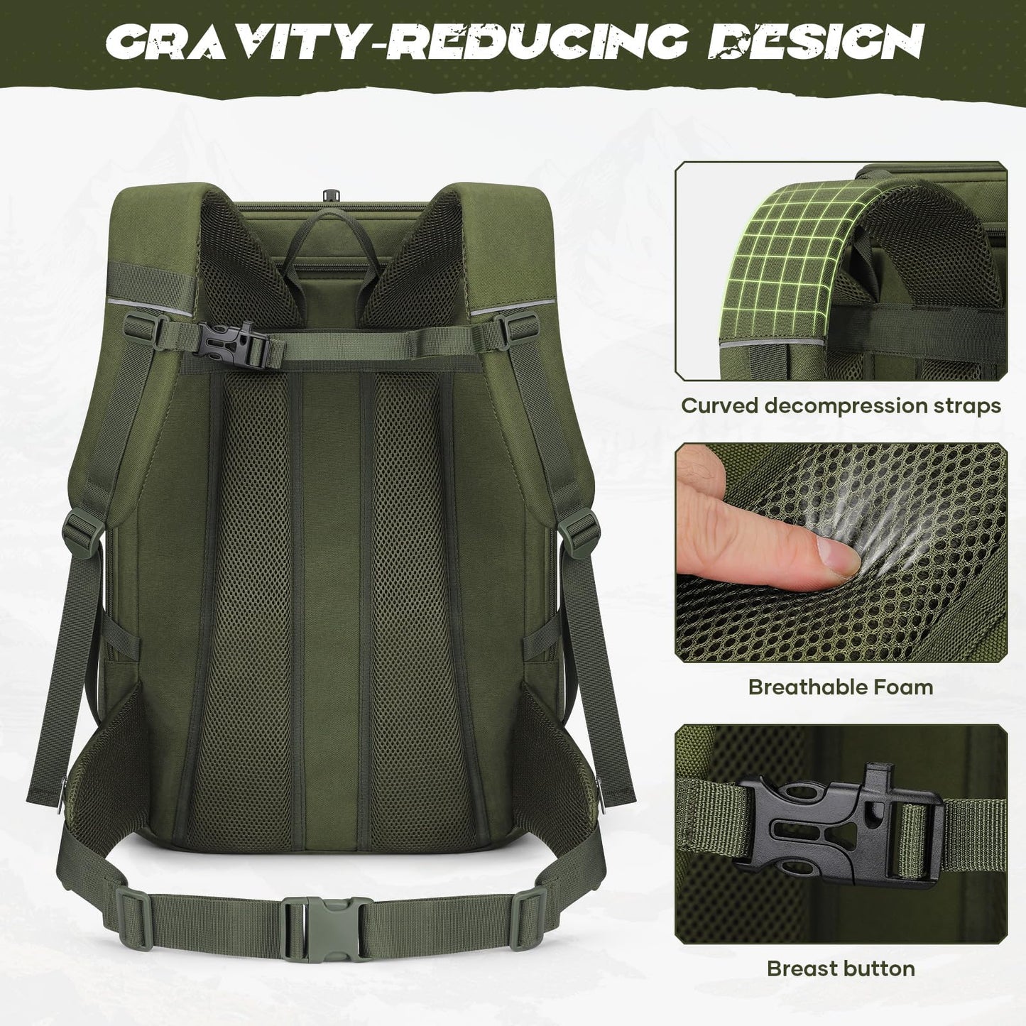 Maelstrom Tactical Backpack for Men, Water Resistant 40L Military Backpack, for Hiking, Camping, Gym with Molle System (Khaki)