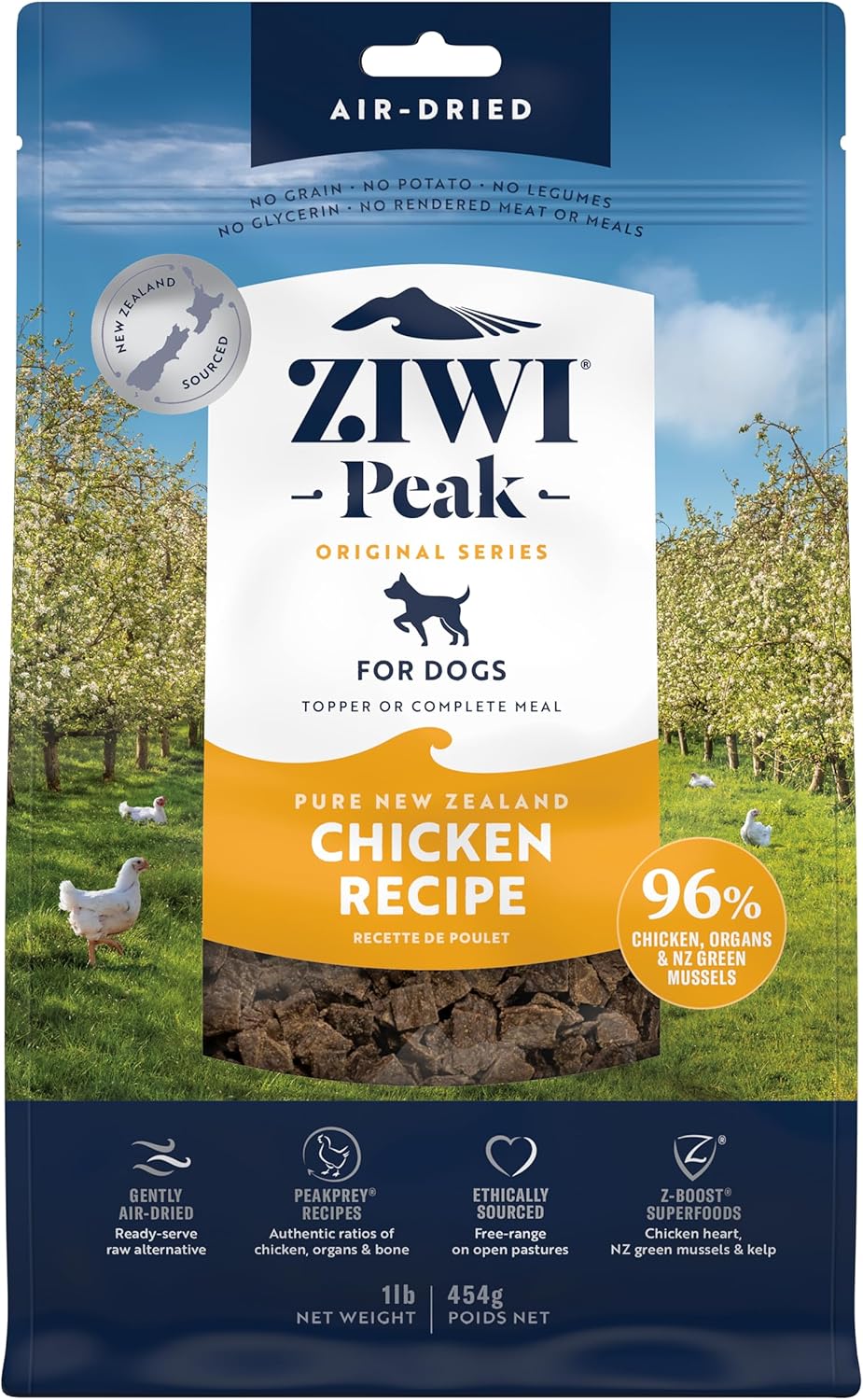 ZIWI Peak Air-Dried Dog Food Bundle - All Natural, High Protein, Grain Free & Limited Ingredient with Superfoods (Beef, Lamb & Chicken, 16oz Each)