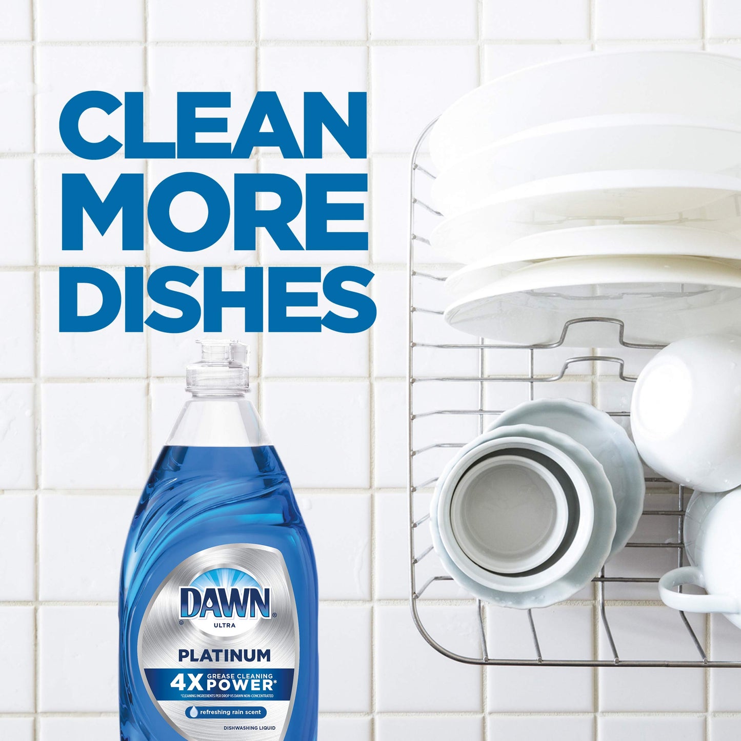 Dawn Platinum Refill Jug Dish Soap, Fresh Rain Scent Liquid Dishwashing Detergent Powerful Dawn Dish Soap for Tough Grease Removal Dishwashing Liquid Value Pack, 51.5 oz (Pack of 2)