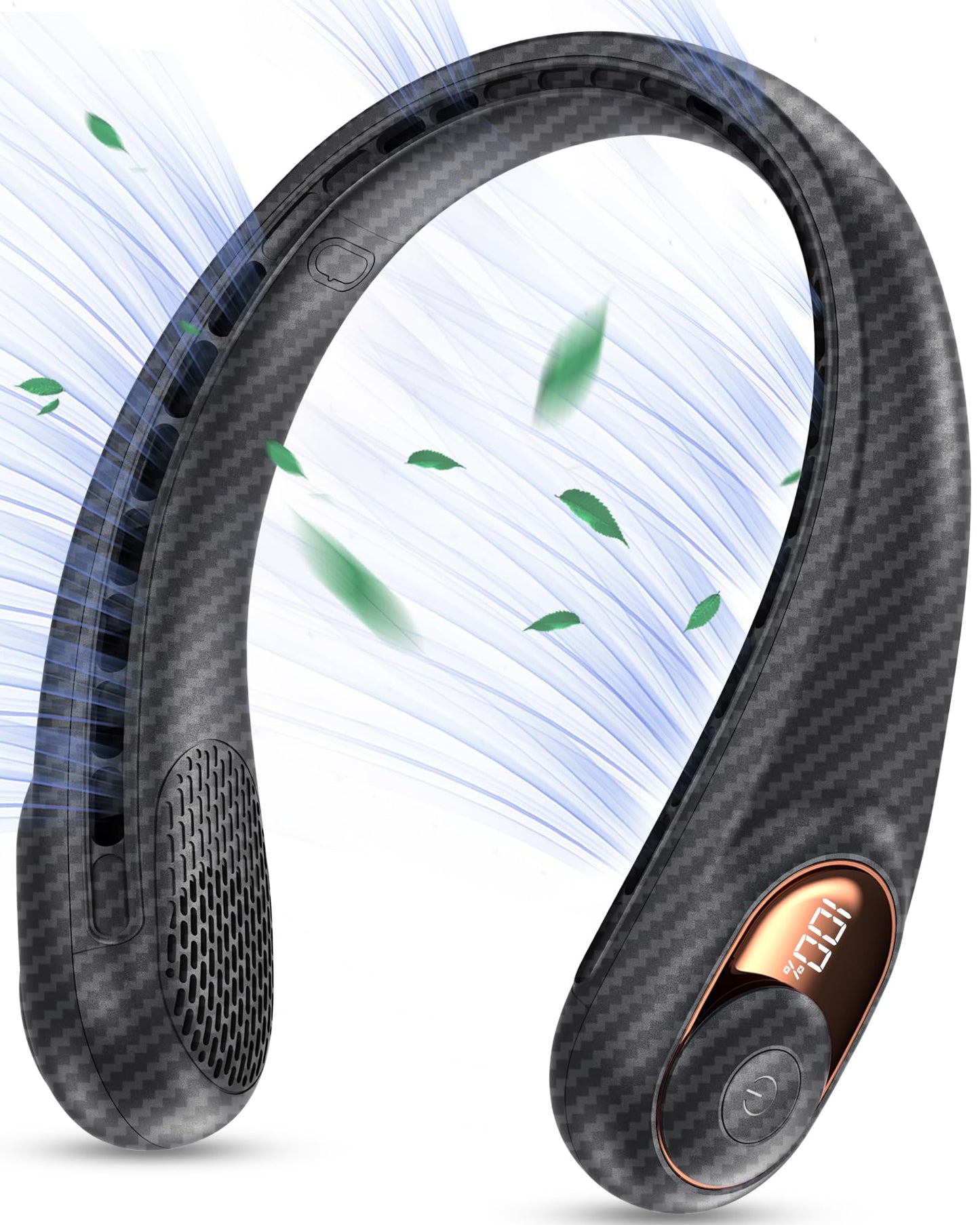 KIDEE Neck Fan, Bladeless Neck Fans Portable Rechargeable, Upgrade 360° Airflow, 3 Speeds, Headphone Design, 4000mAh Battery Operated Personal Wearable Fan Hands Free for Travel Indoor Outdoor
