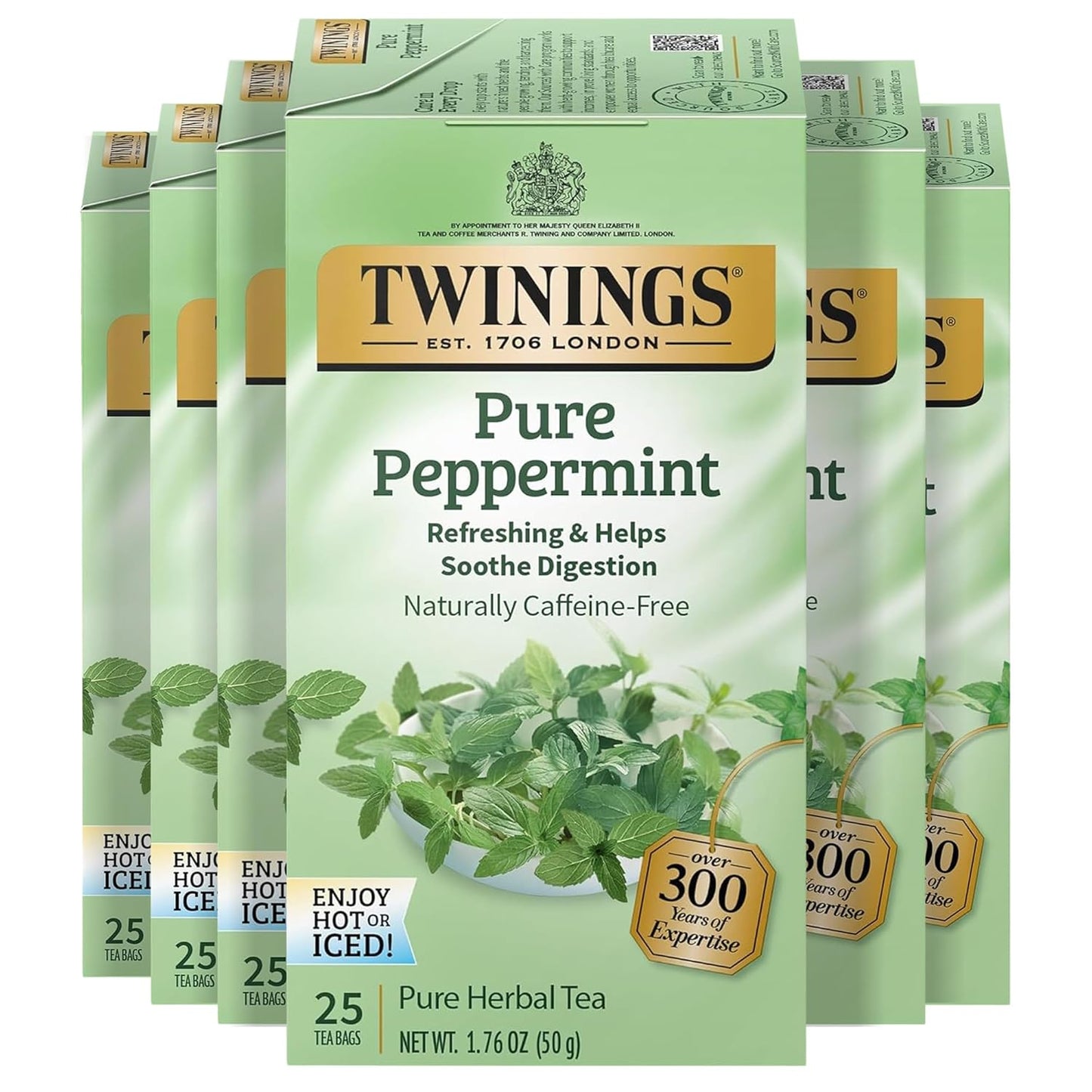 Twinings Pure Green Tea Individually Wrapped Bags, 100 Count (Pack of 1), Smooth & Refreshing, Caffeinated, Enjoy Hot or Iced, 100 Teabags