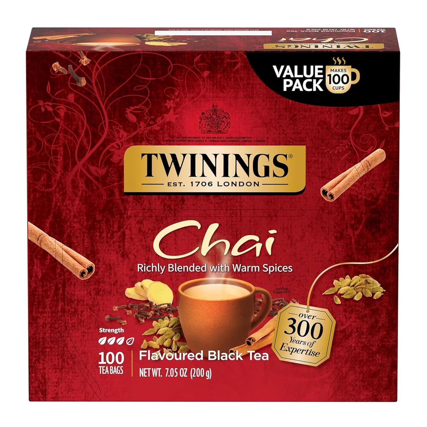 Twinings Pure Green Tea Individually Wrapped Bags, 100 Count (Pack of 1), Smooth & Refreshing, Caffeinated, Enjoy Hot or Iced, 100 Teabags