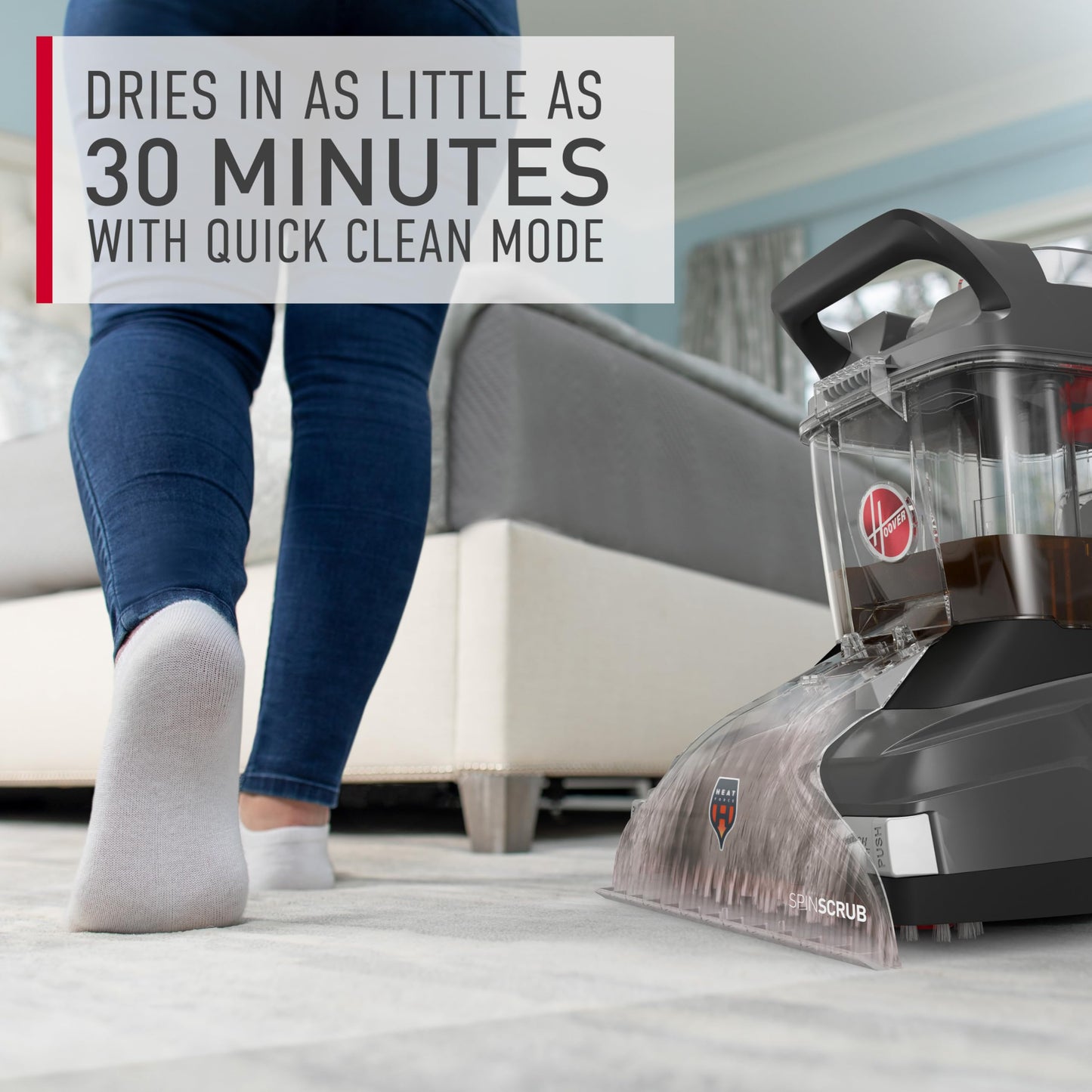 Hoover Powerscrub XL Pet Carpet Cleaner Machine, Upright Shampooer, FH68050, Black