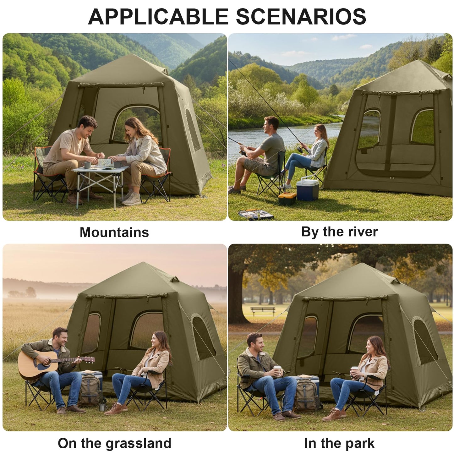 Inflatable Tents for Camping,Easy Blow Up Tent with Hand Pump,4 Seasons Waterproof Air Inflatable Camping Tent House for Family Weekend Camping