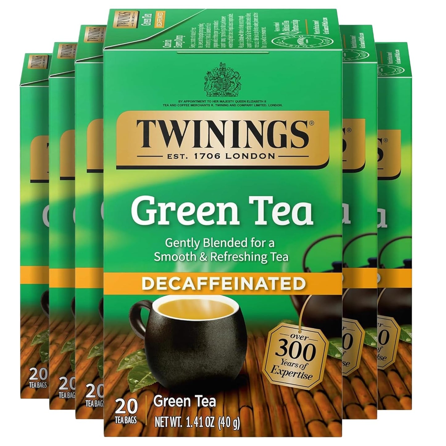 Twinings Pure Green Tea Individually Wrapped Bags, 100 Count (Pack of 1), Smooth & Refreshing, Caffeinated, Enjoy Hot or Iced, 100 Teabags