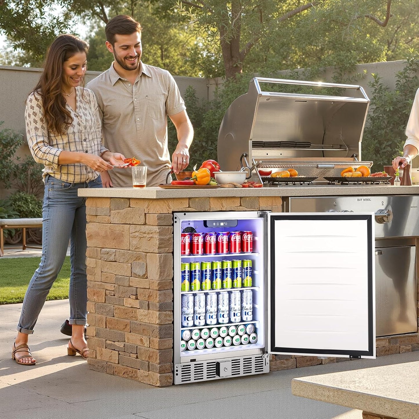 VEVOR Back Bar Cooler, 7.4 Cu. Ft Commercial Beverage Refrigerator, Under Counter Bar Fridge with 2 Sliding Doors, LED Lighting, Adjustable Shelves, Low-E Glass Display Cooler for Beer, Wine, Drink