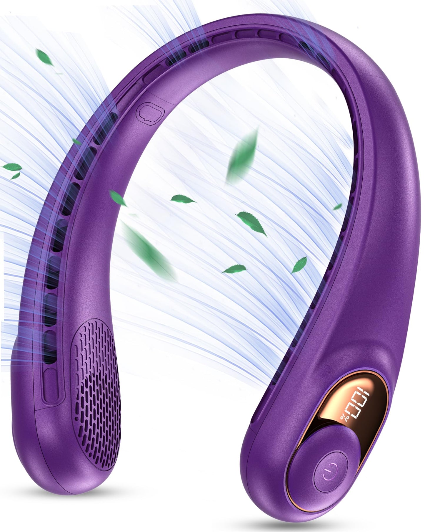 KIDEE Neck Fan, Bladeless Neck Fans Portable Rechargeable, Upgrade 360° Airflow, 3 Speeds, Headphone Design, 4000mAh Battery Operated Personal Wearable Fan Hands Free for Travel Indoor Outdoor