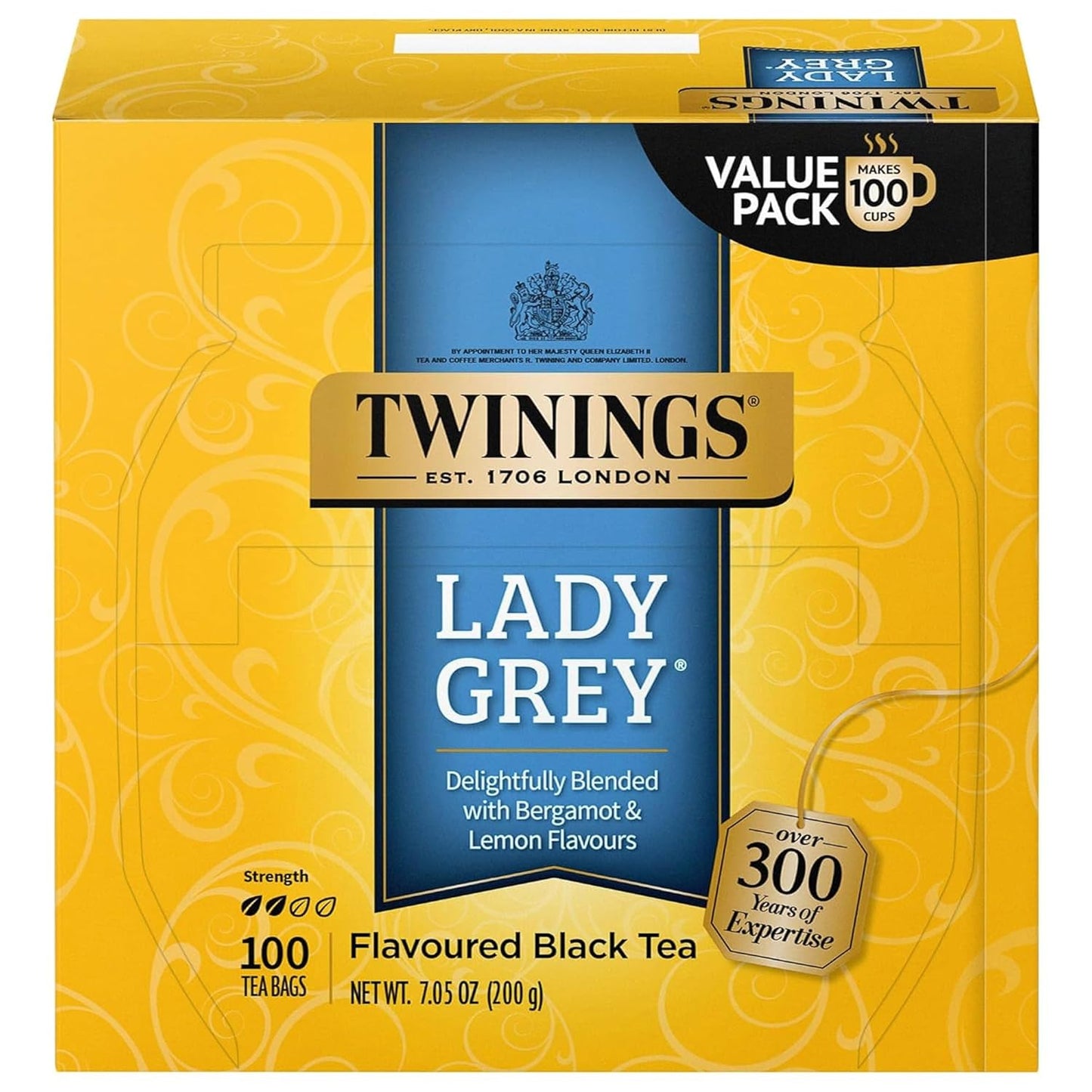 Twinings Pure Green Tea Individually Wrapped Bags, 100 Count (Pack of 1), Smooth & Refreshing, Caffeinated, Enjoy Hot or Iced, 100 Teabags