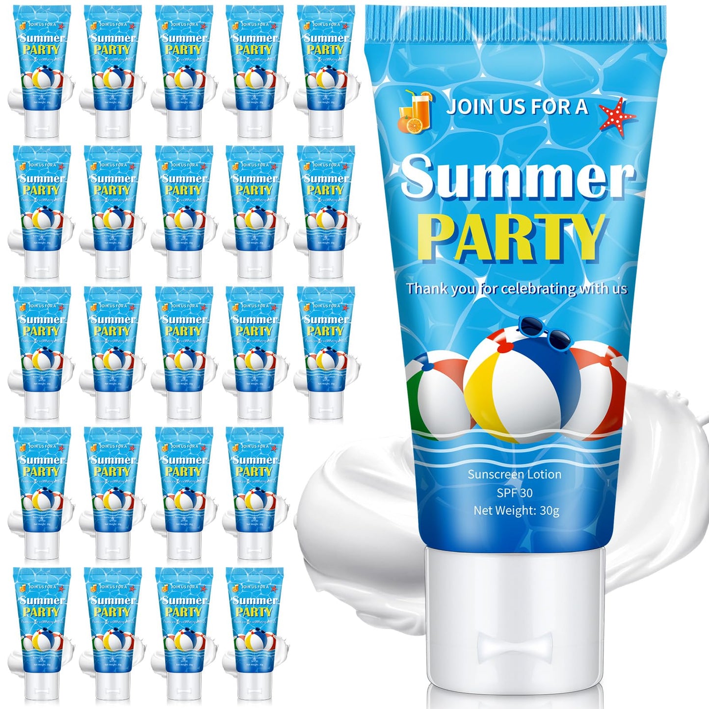 48 Pcs Mini Sunscreen Bulk for Summer Party Wedding SPF 30 Water Resistant Sunscreen Lotion Bulk 1oz Travel Size for Thank You Gifts Wedding Party Supplies (Eucalyptus)