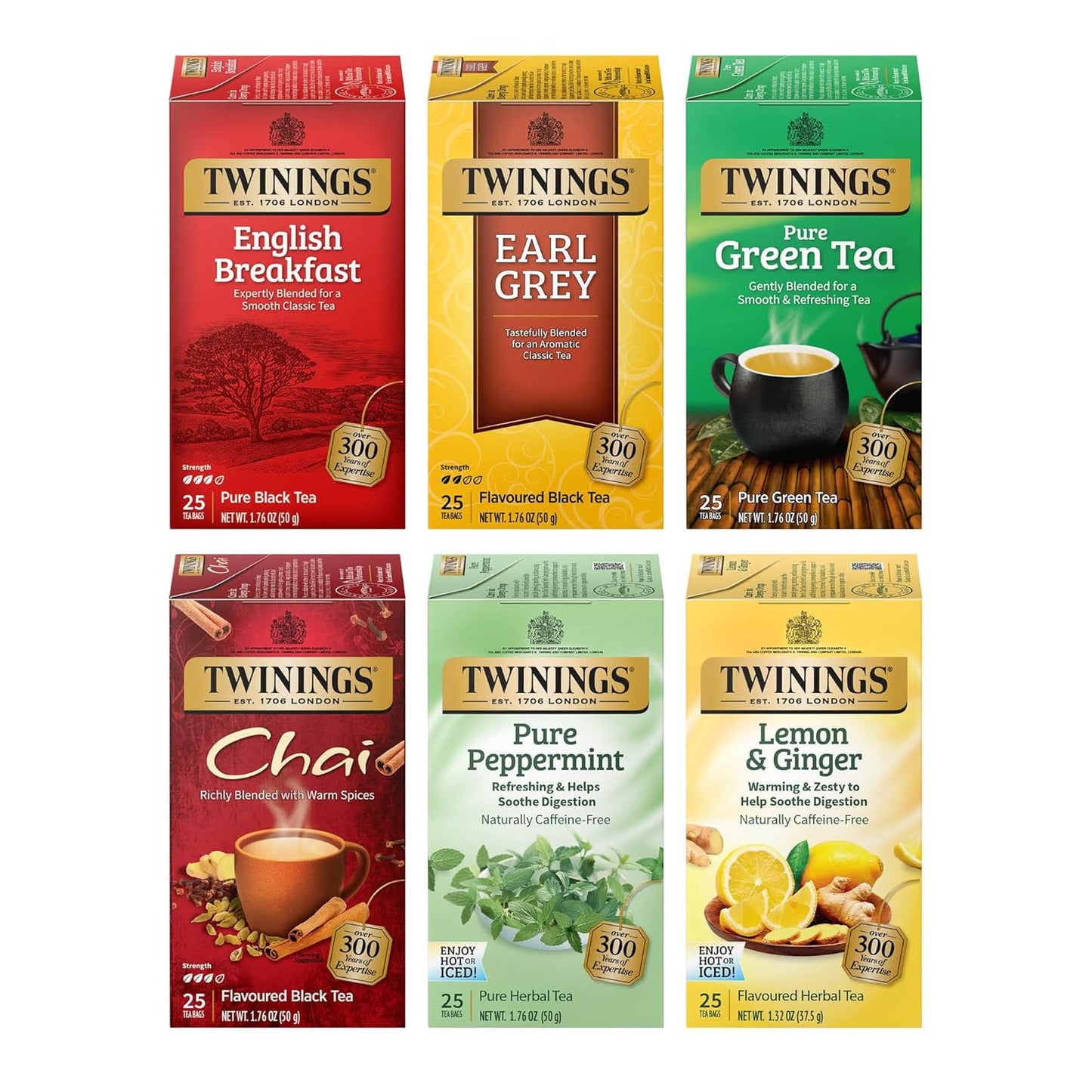 Twinings Pure Green Tea Individually Wrapped Bags, 100 Count (Pack of 1), Smooth & Refreshing, Caffeinated, Enjoy Hot or Iced, 100 Teabags