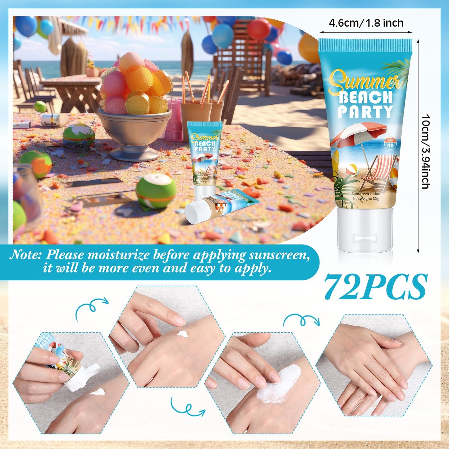 48 Pcs Mini Sunscreen Bulk for Summer Party Wedding SPF 30 Water Resistant Sunscreen Lotion Bulk 1oz Travel Size for Thank You Gifts Wedding Party Supplies (Eucalyptus)