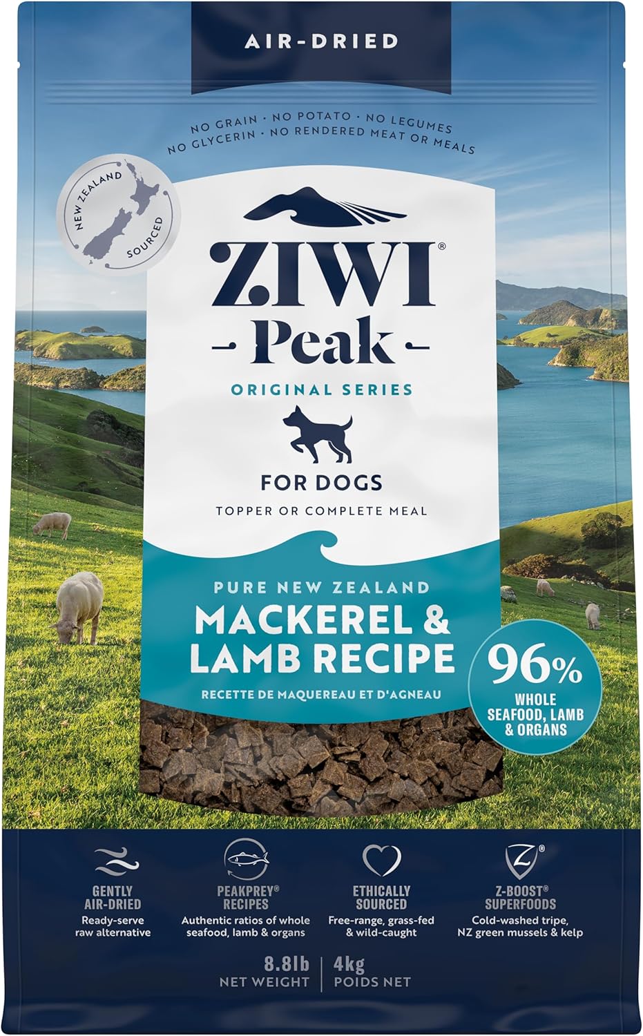 ZIWI Peak Air-Dried Dog Food Bundle - All Natural, High Protein, Grain Free & Limited Ingredient with Superfoods (Beef, Lamb & Chicken, 16oz Each)